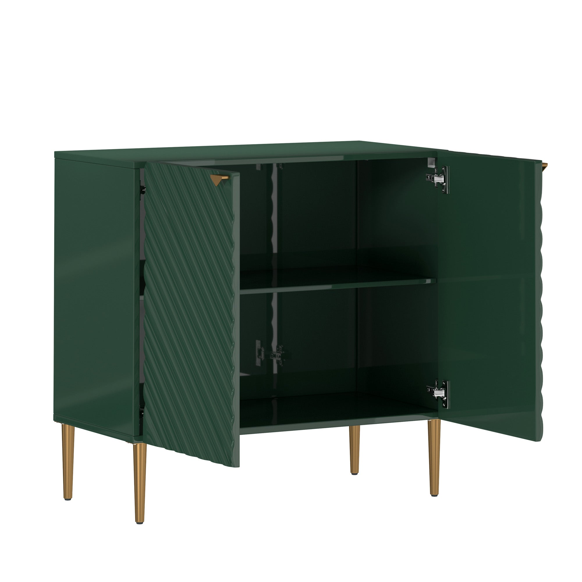 Boyel Living 2-Door White Locker Accent Storage Cabinet with Tapered Support Legs