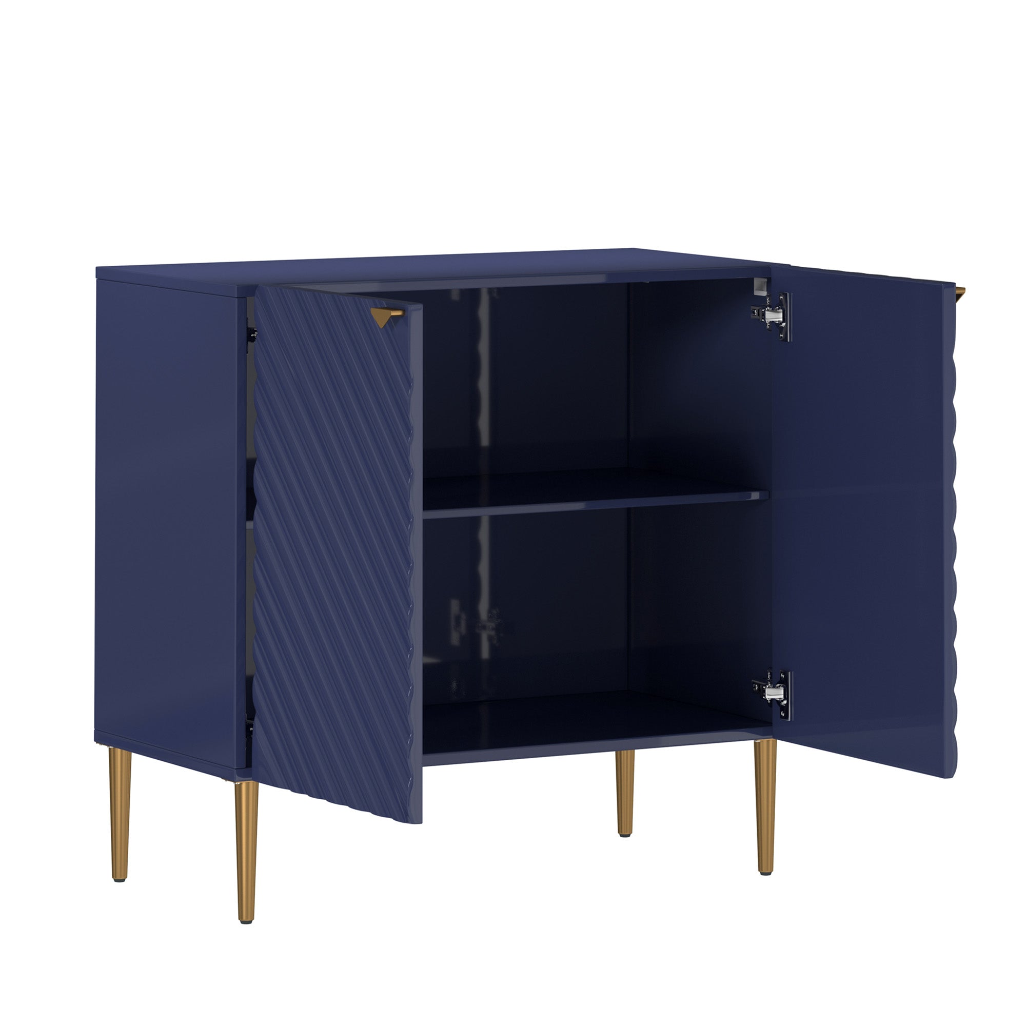 Boyel Living 2-Door White Locker Accent Storage Cabinet with Tapered Support Legs