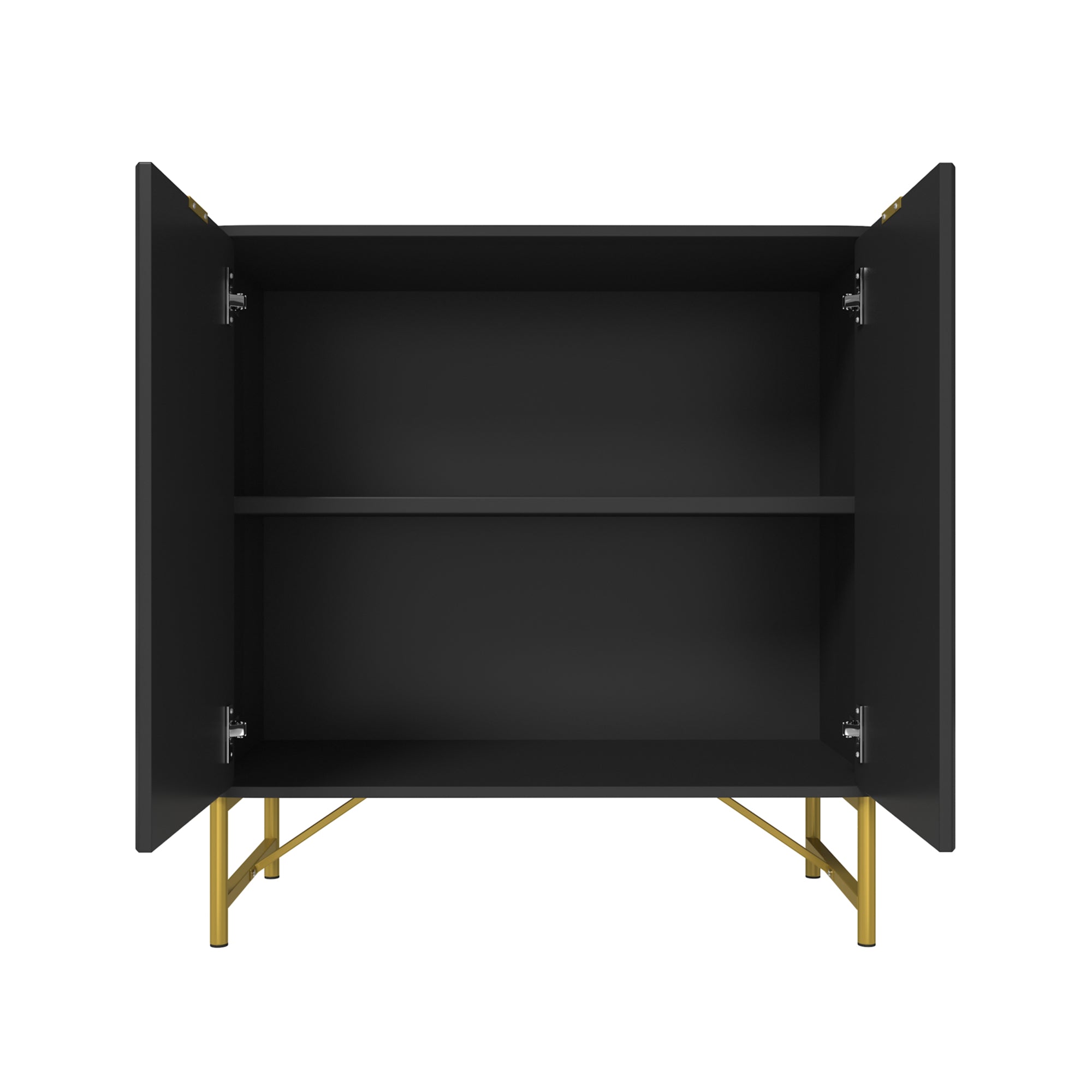 Sideboard Buffet Storage Cabinet with 2 Doors，32 Inch Monden Free-Standing Accent Cabinet with Gold Legs for Hallway, Living Room