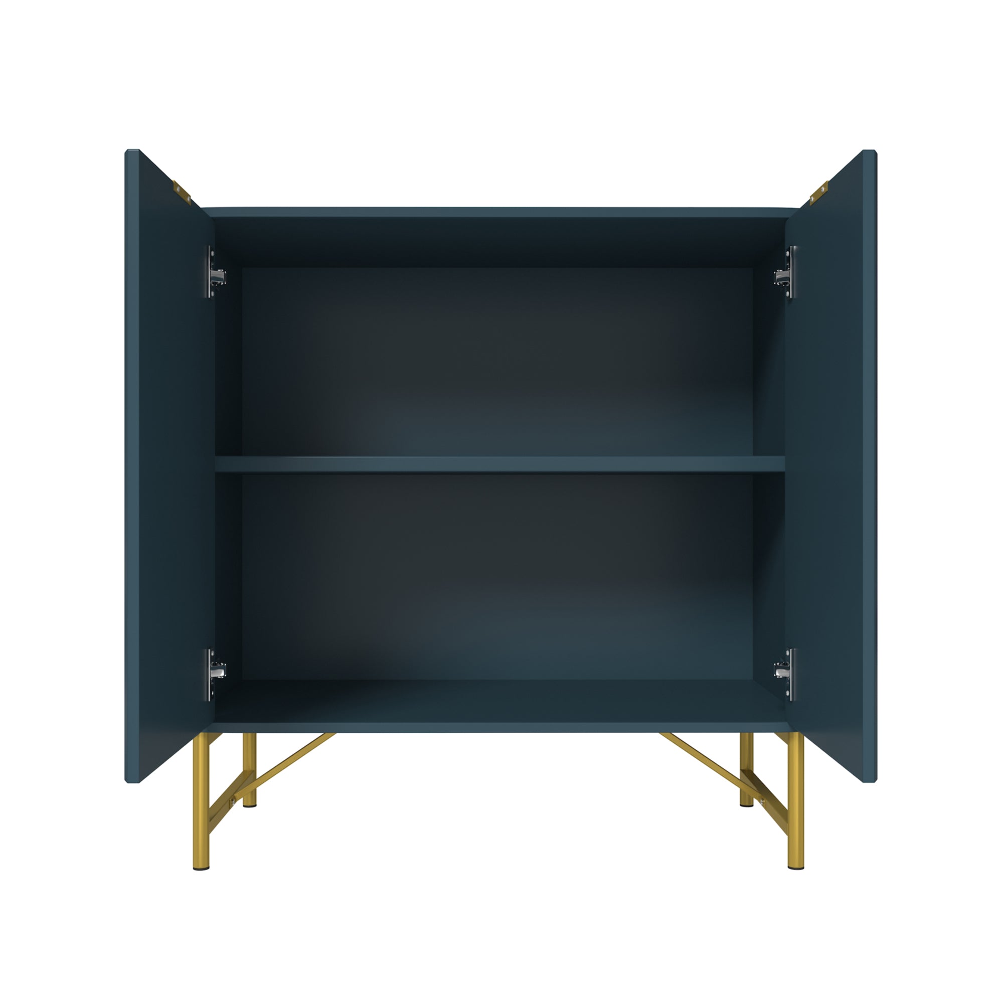 Sideboard Buffet Storage Cabinet with 2 Doors，32 Inch Monden Free-Standing Accent Cabinet with Gold Legs for Hallway, Living Room