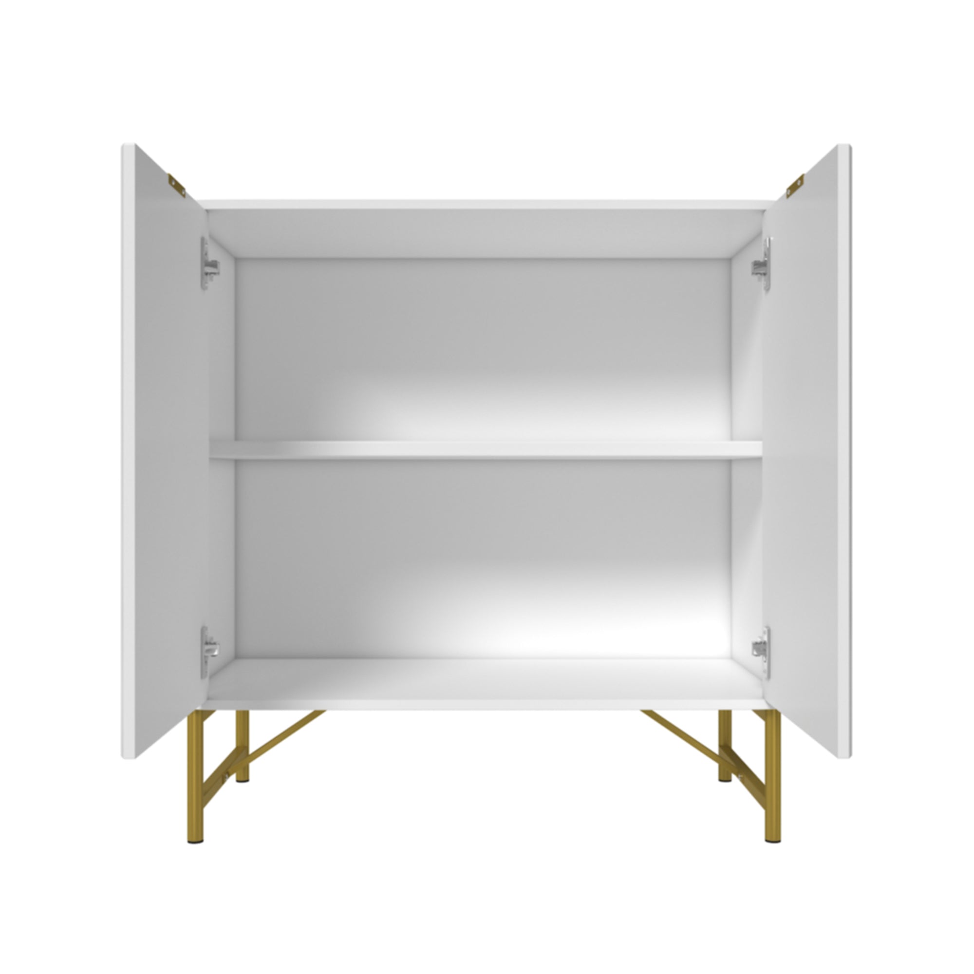 Sideboard Buffet Storage Cabinet with 2 Doors，32 Inch Monden Free-Standing Accent Cabinet with Gold Legs for Hallway, Living Room