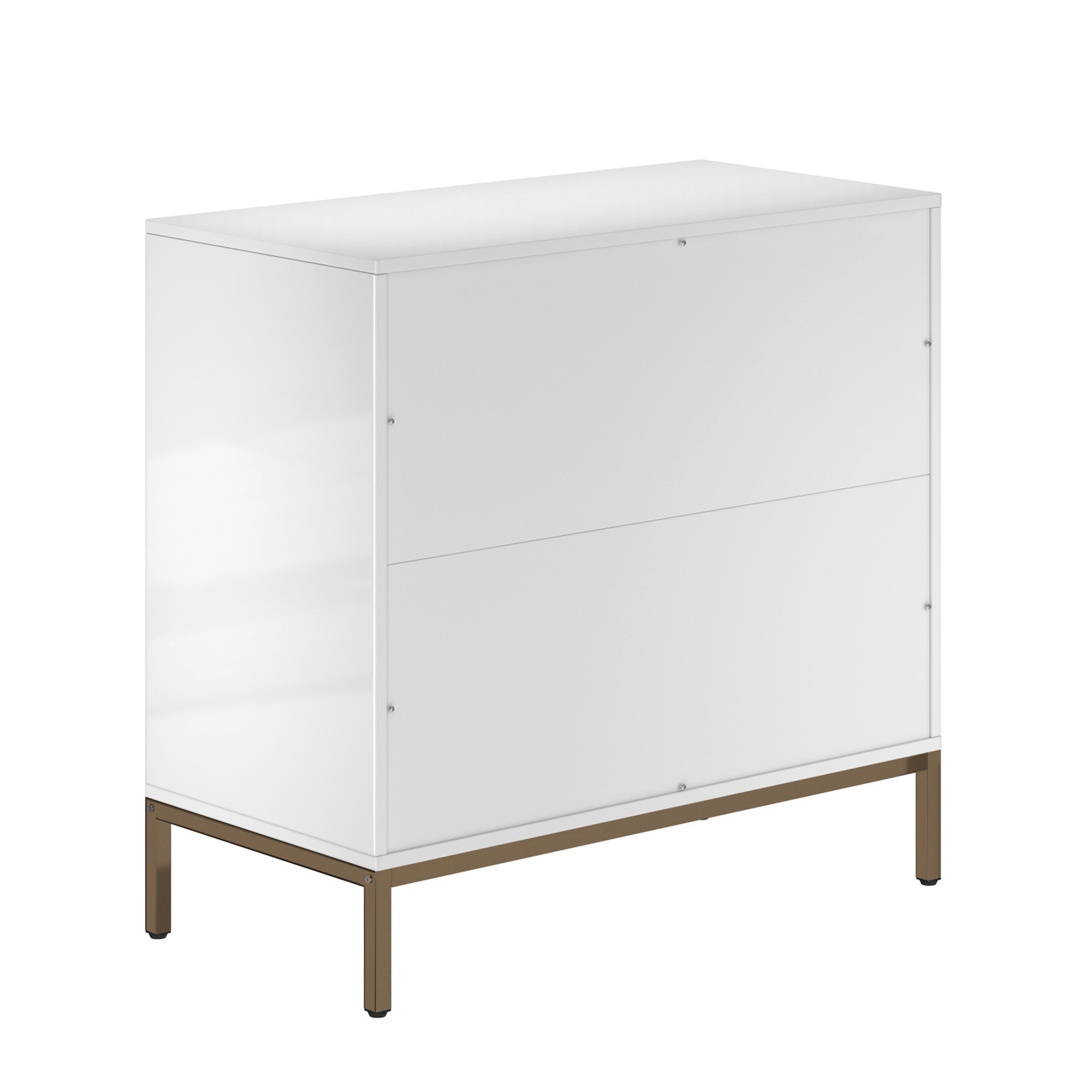Boyel Living Honeycomb Wooden 3-Drawer Storage Cabinet Table in White