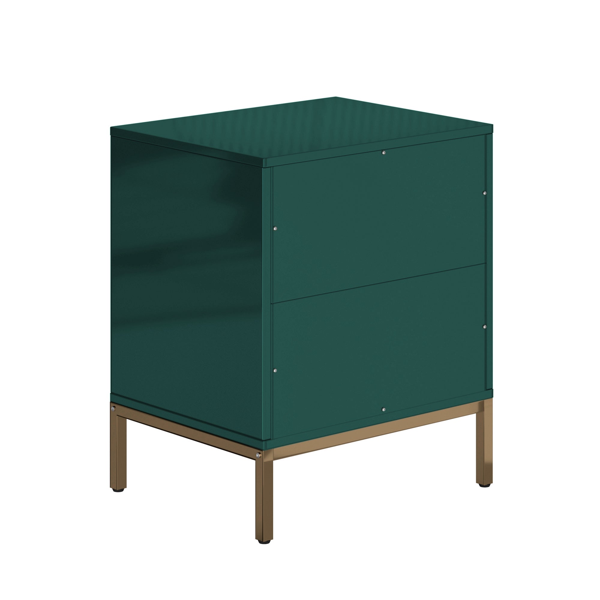 Boyel Living Honeycomb Wooden 2-Drawer Side Table in White