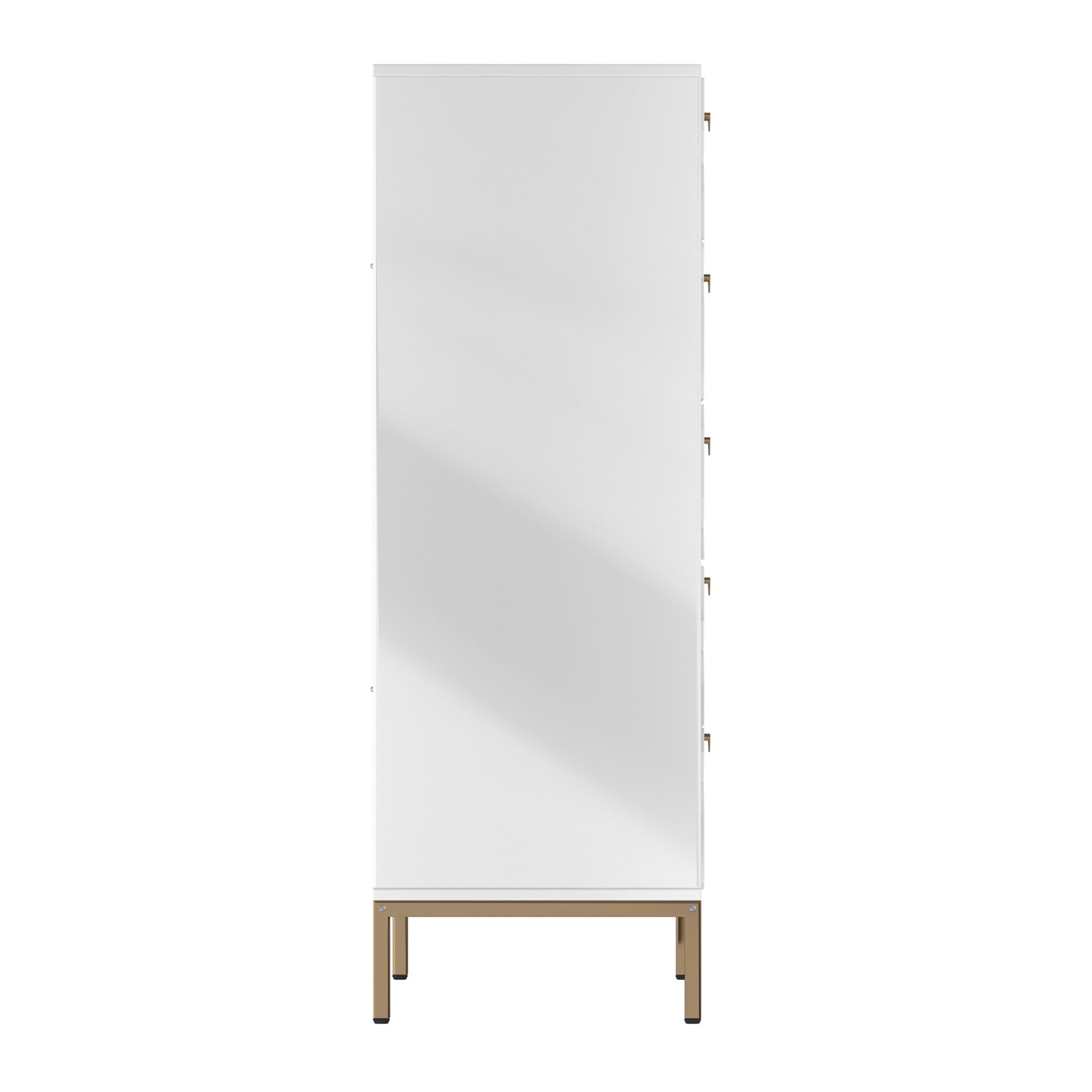 49.2 in. H Freestanding Storage Cabinet White 5 Drawer Accent Cabinet