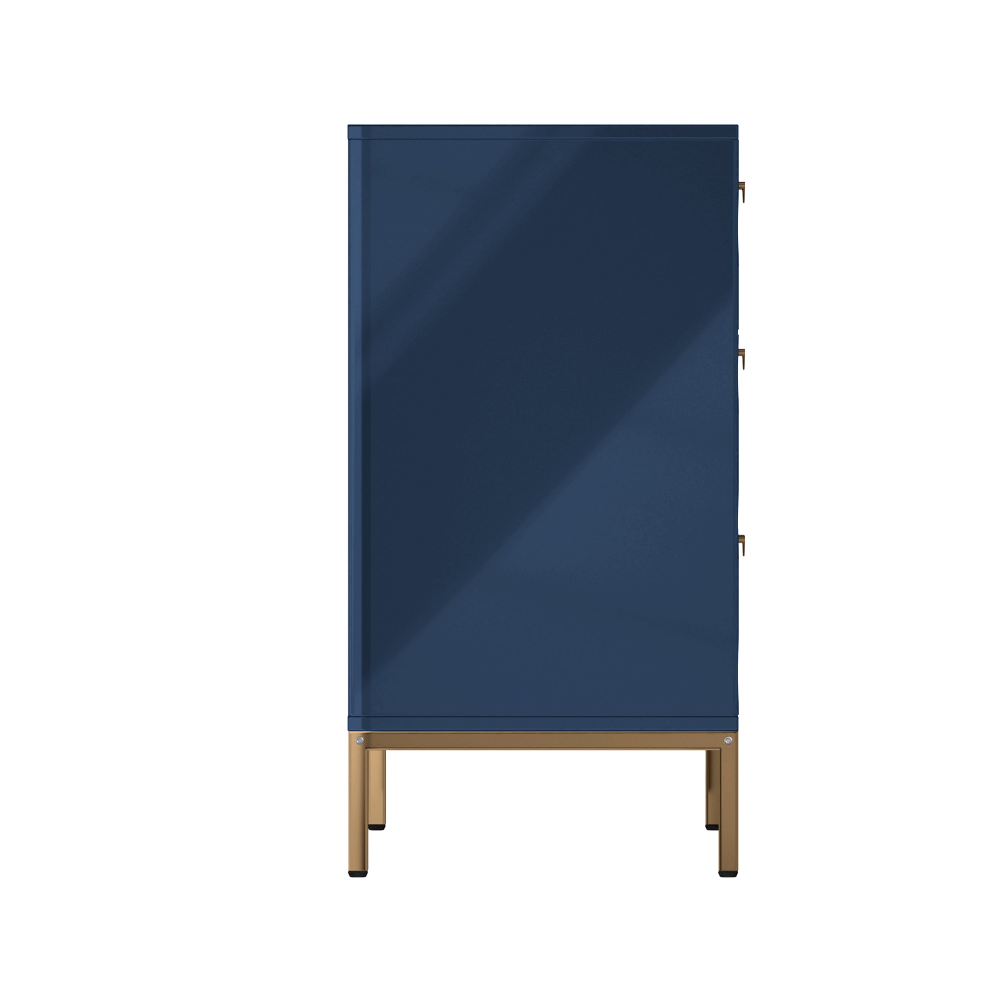 Boyel Living Honeycomb Wooden 3-Drawer Storage Cabinet Table in White