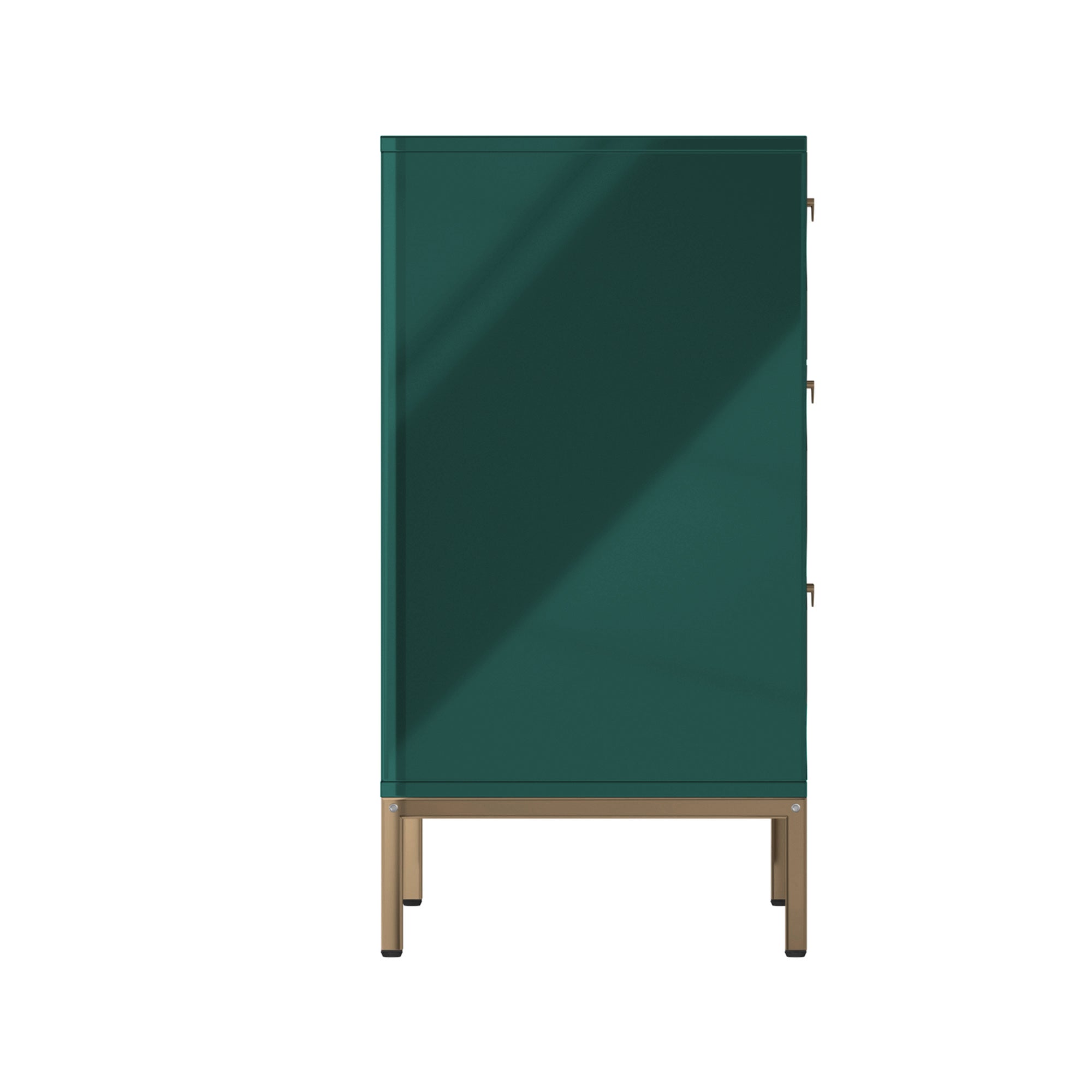 Boyel Living Honeycomb Wooden 3-Drawer Storage Cabinet Table in White