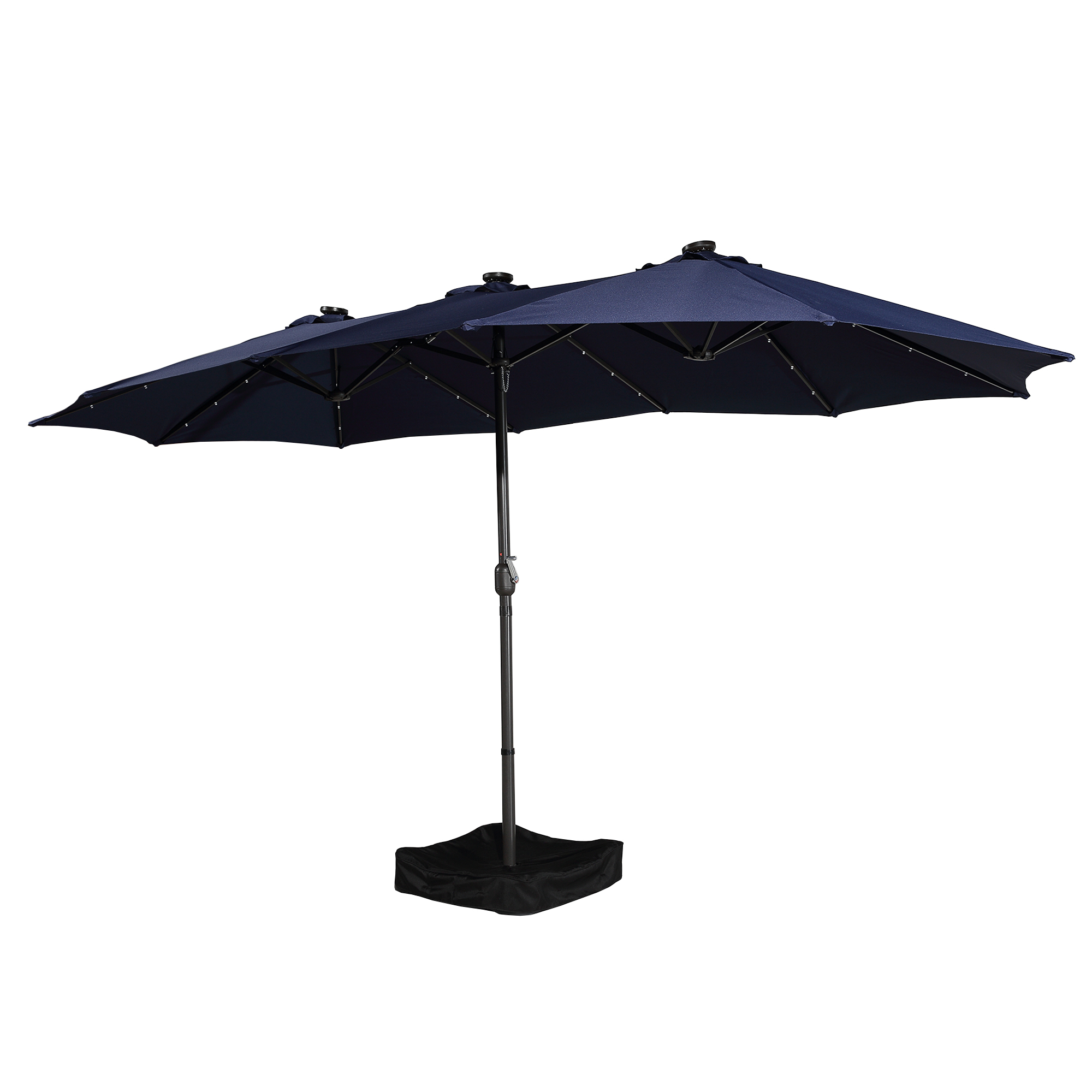Mondawe 15ft Rectangular Patio Umbrella with Base and LED Lights-Mondawe