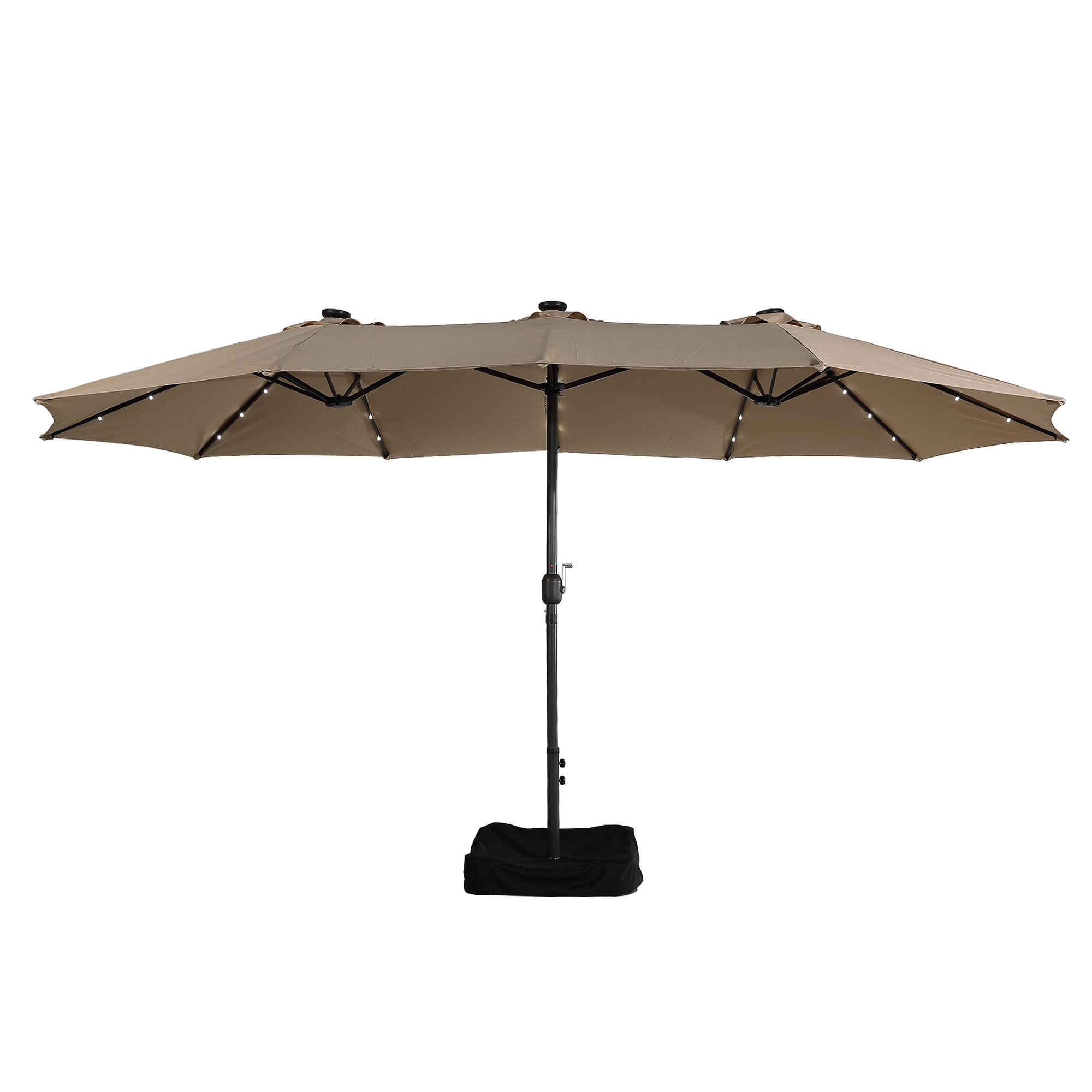 Mondawe 15ft Rectangular Patio Umbrella with Base and LED Lights-Mondawe