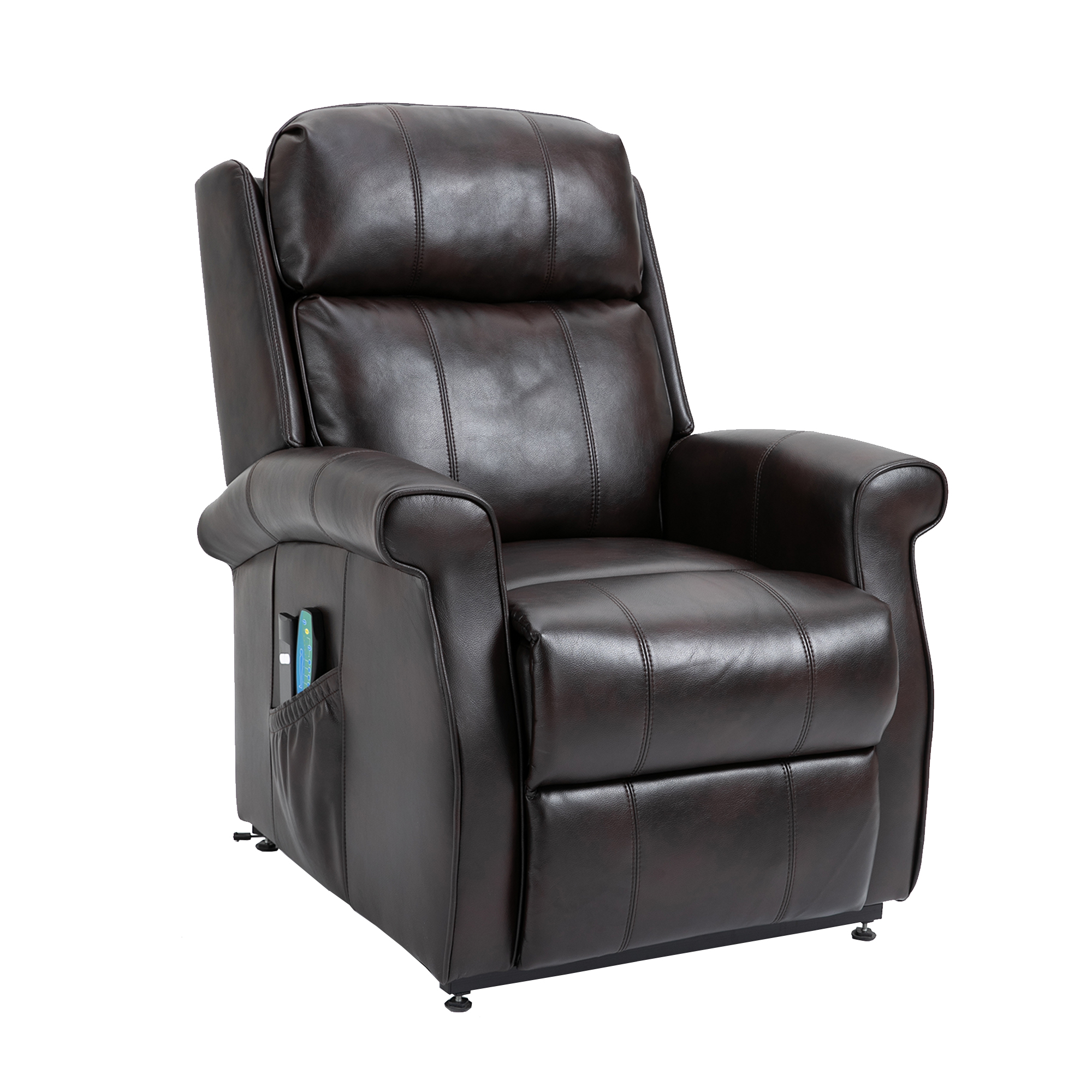 Boyel Living Electric Power Lift Recliner Soft Chair in Blue with 8-Point Massage, 2 Side Pockets,Thickened Pillow(Faux Leather)