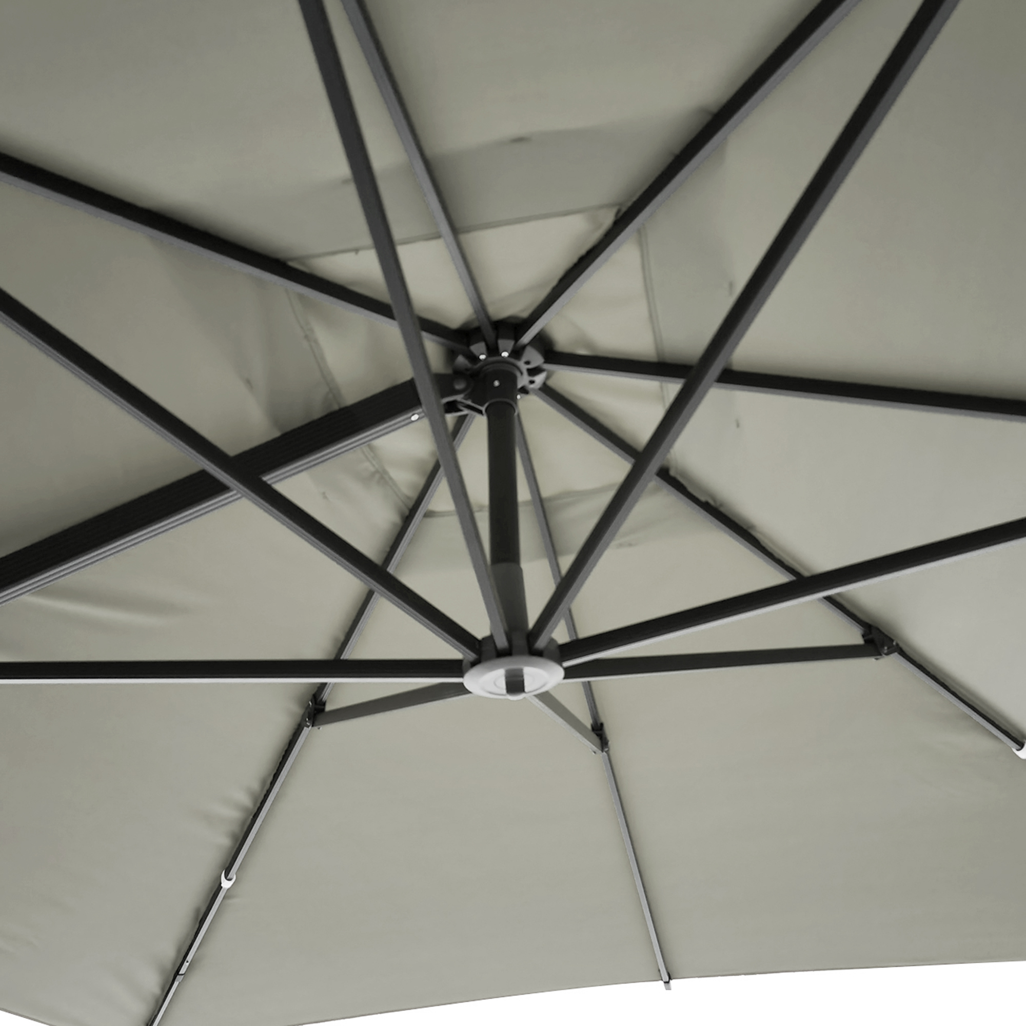10ft Square Aluminum 90° Adjustable Tilt Umbrella with Base for Outdoor Patio Umbrella-Mondawe