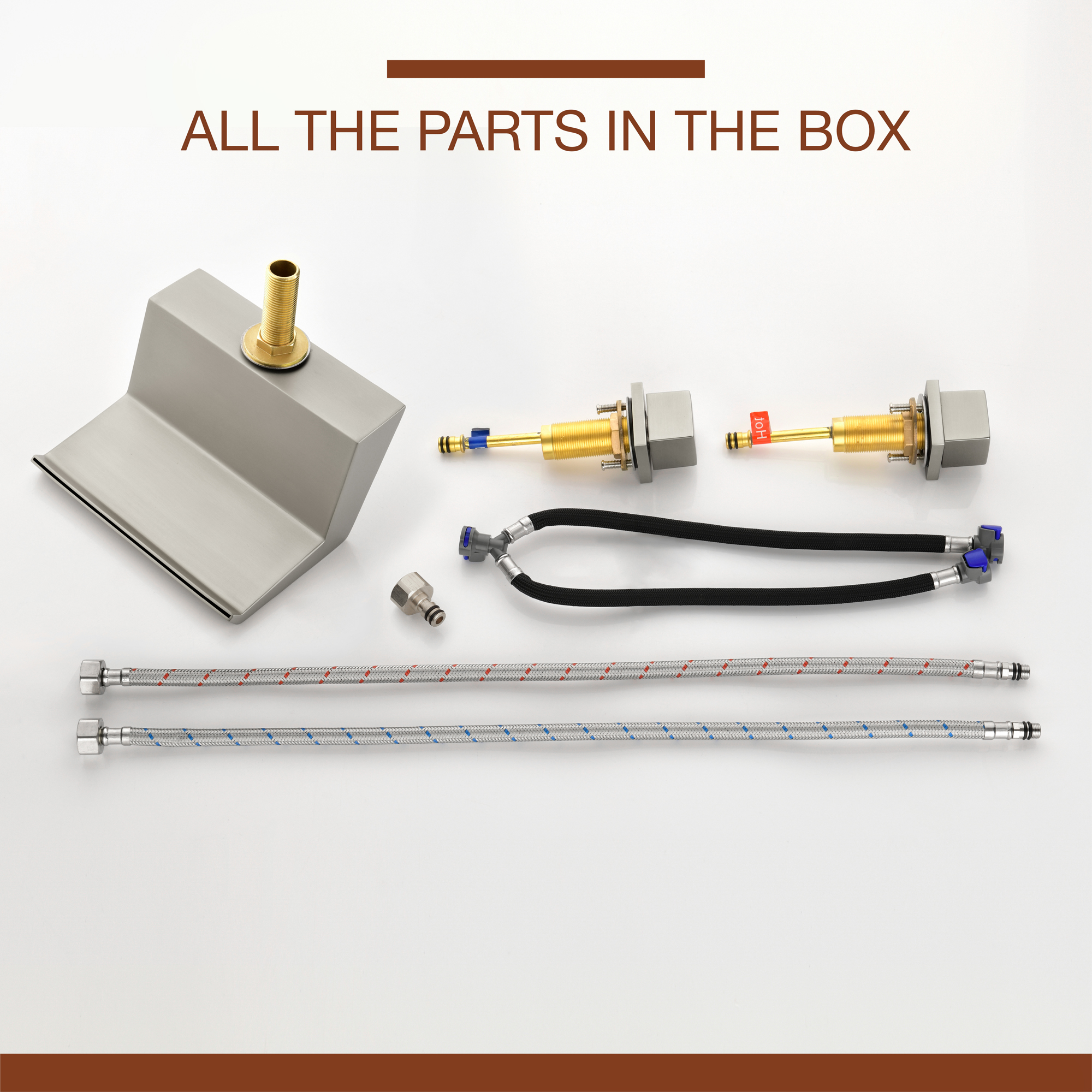 Mondawe Double Handle 8-Inch Center Wide-Spread Bathroom Faucet in Black/Gold/Nickel-Mondawe