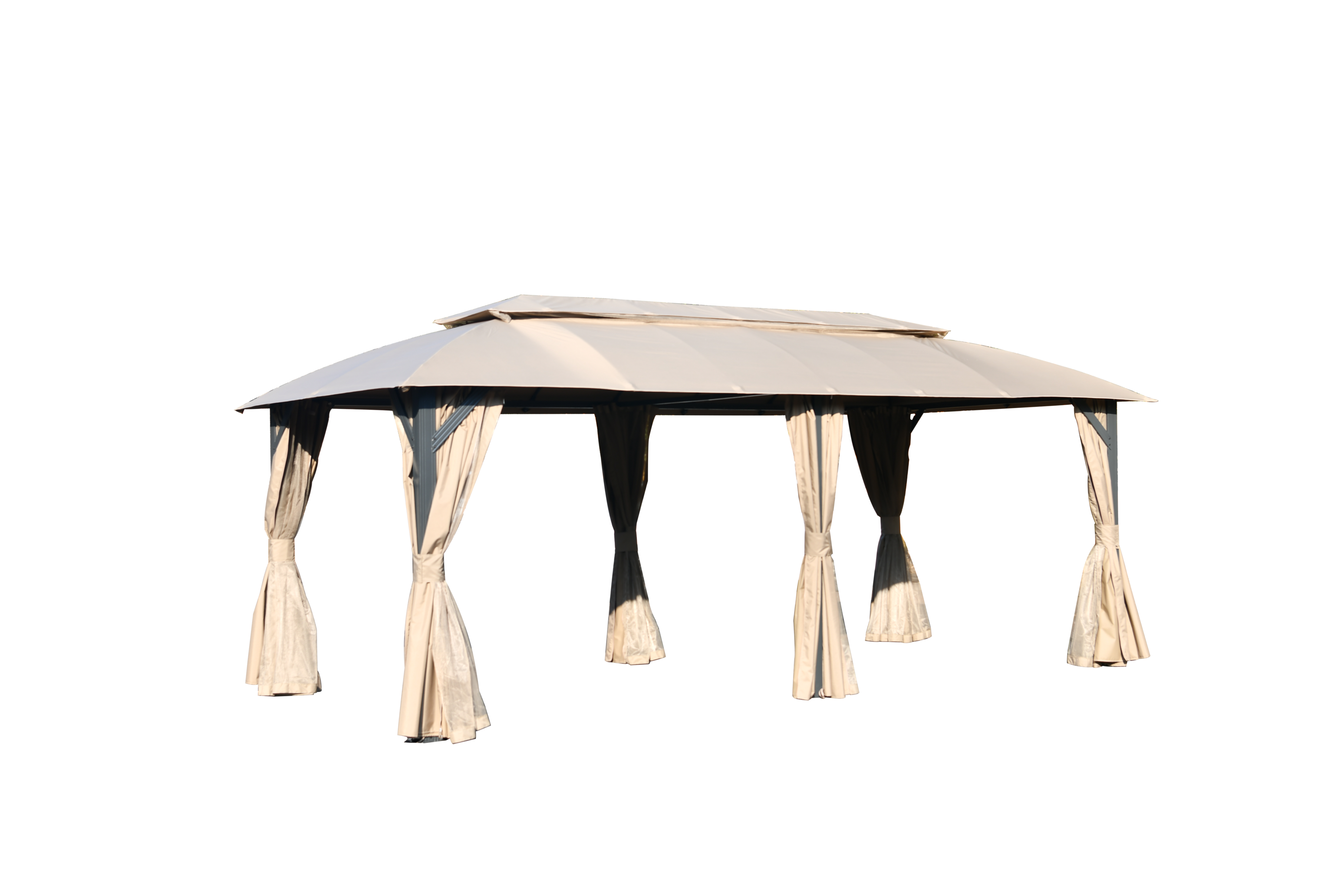 Outdoor Gazebo with Double Roofs, Privacy Curtains, Mosquito Nettings, Heavy Duty Metal Frame Party Tent Canopy for Patio, Backyard, Deck, Lawn
