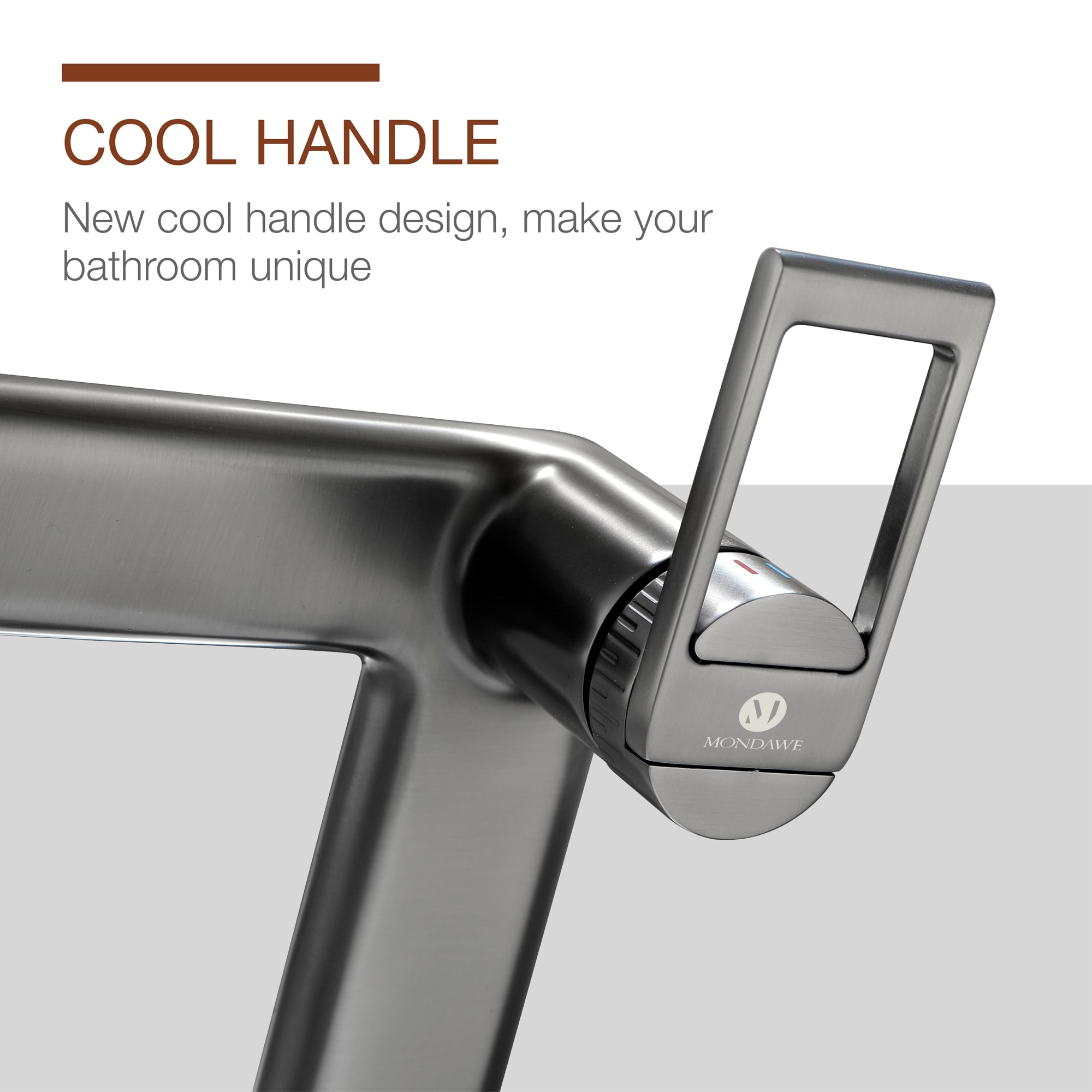 Mondawe Modern Design Single Hole Bathroom Faucet(Black/Gray/Gold)-Mondawe