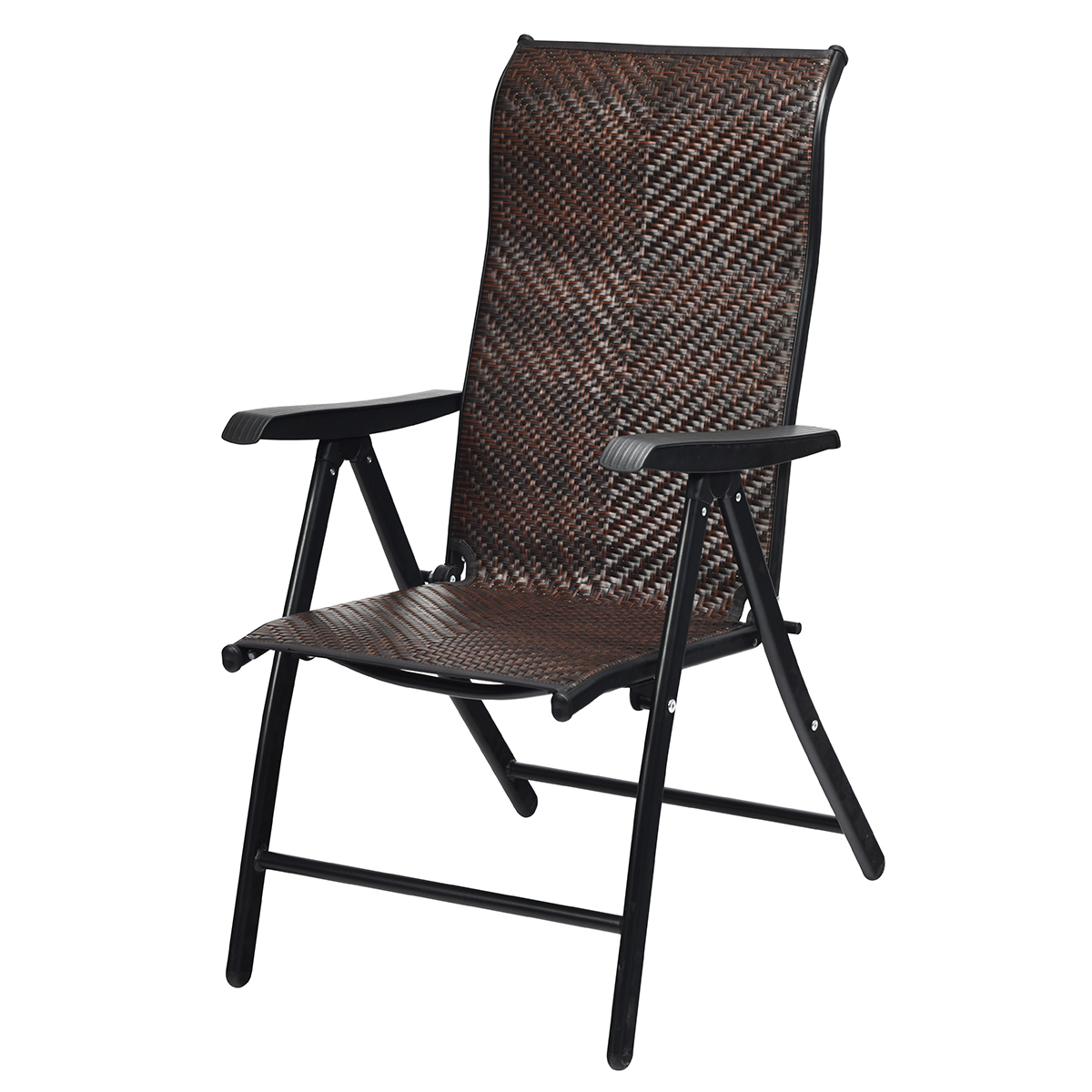 Mondawe 2 Pieces Patio Rattan Folding Reclining Chair-Mondawe