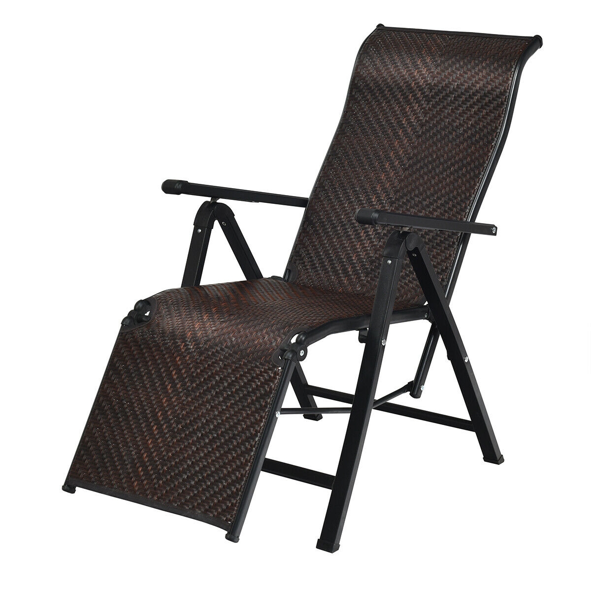 Mondawe 2Pcs Patio Rattan Folding Lounge Chair-Mondawe