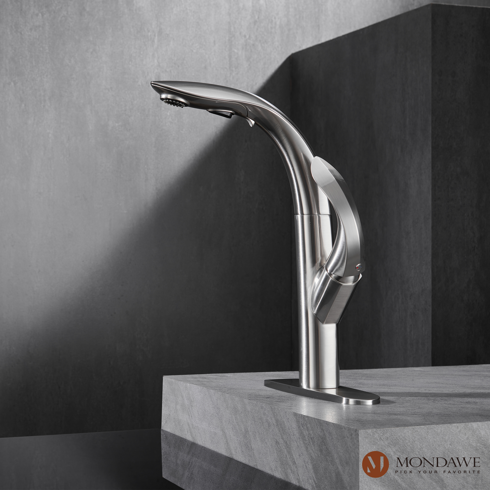 Mondawe 3-FunctionTulip High Arc Pull Down Single Handle Deck Mount Best Kitchen Faucets 2022-Mondawe