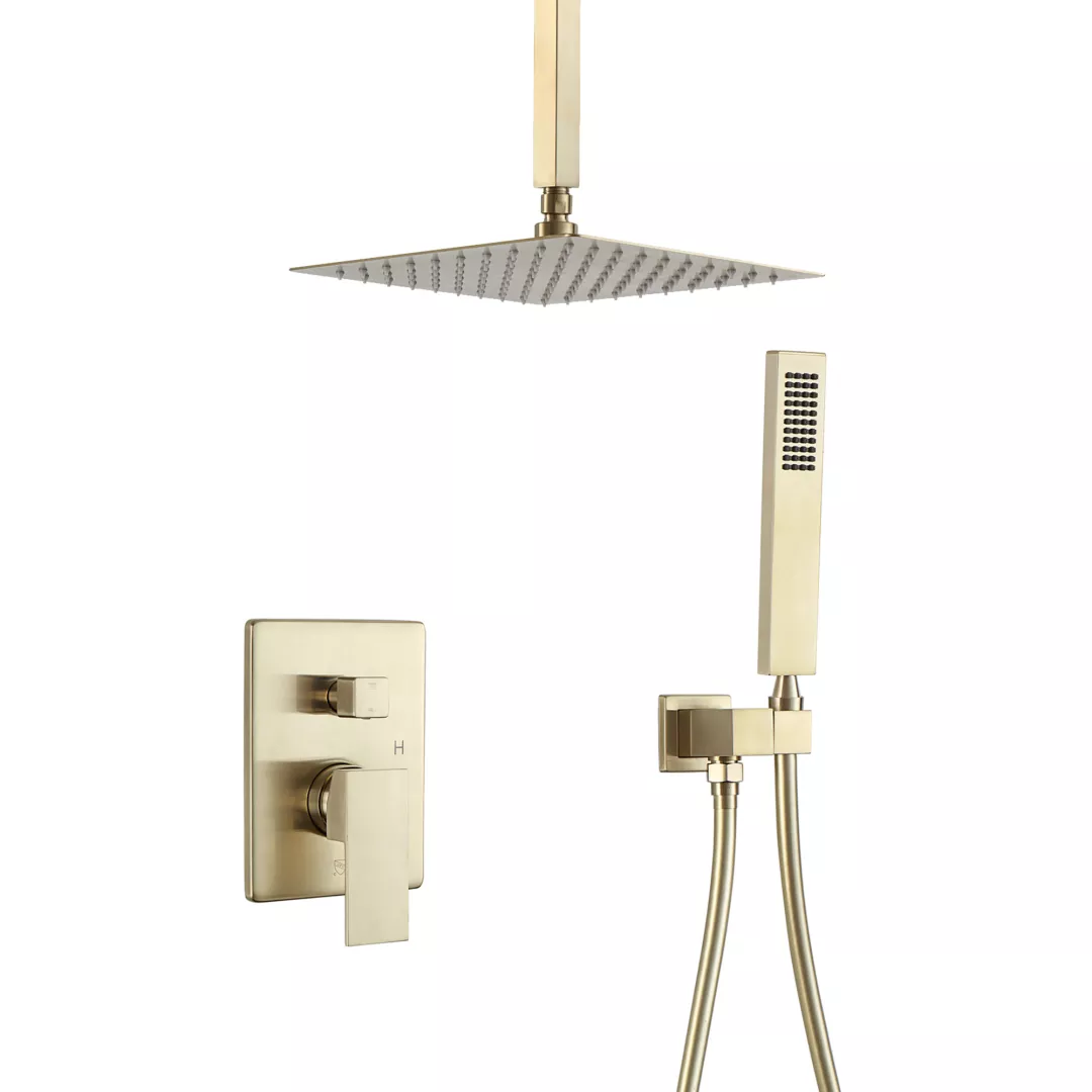 Mondawe 10 Inch Square Bathroom Shower Set(black, chrome, gold, nickel,  gun black)-Mondawe