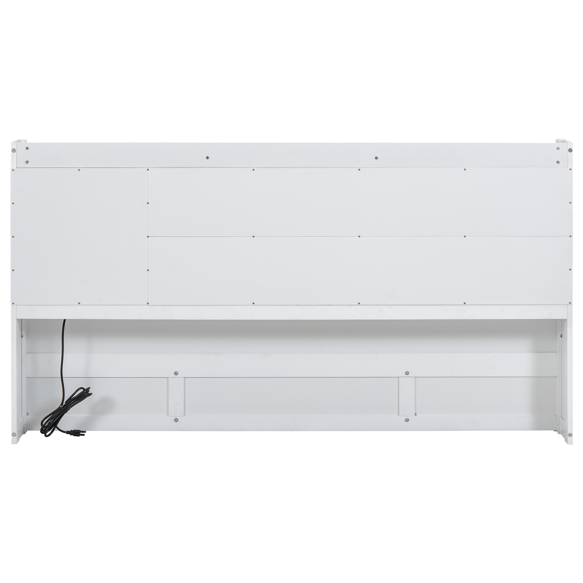 Twin Size Daybed Frame with Storage Bookcases and Underneath Storage, USB Charging Station, White/Gray 