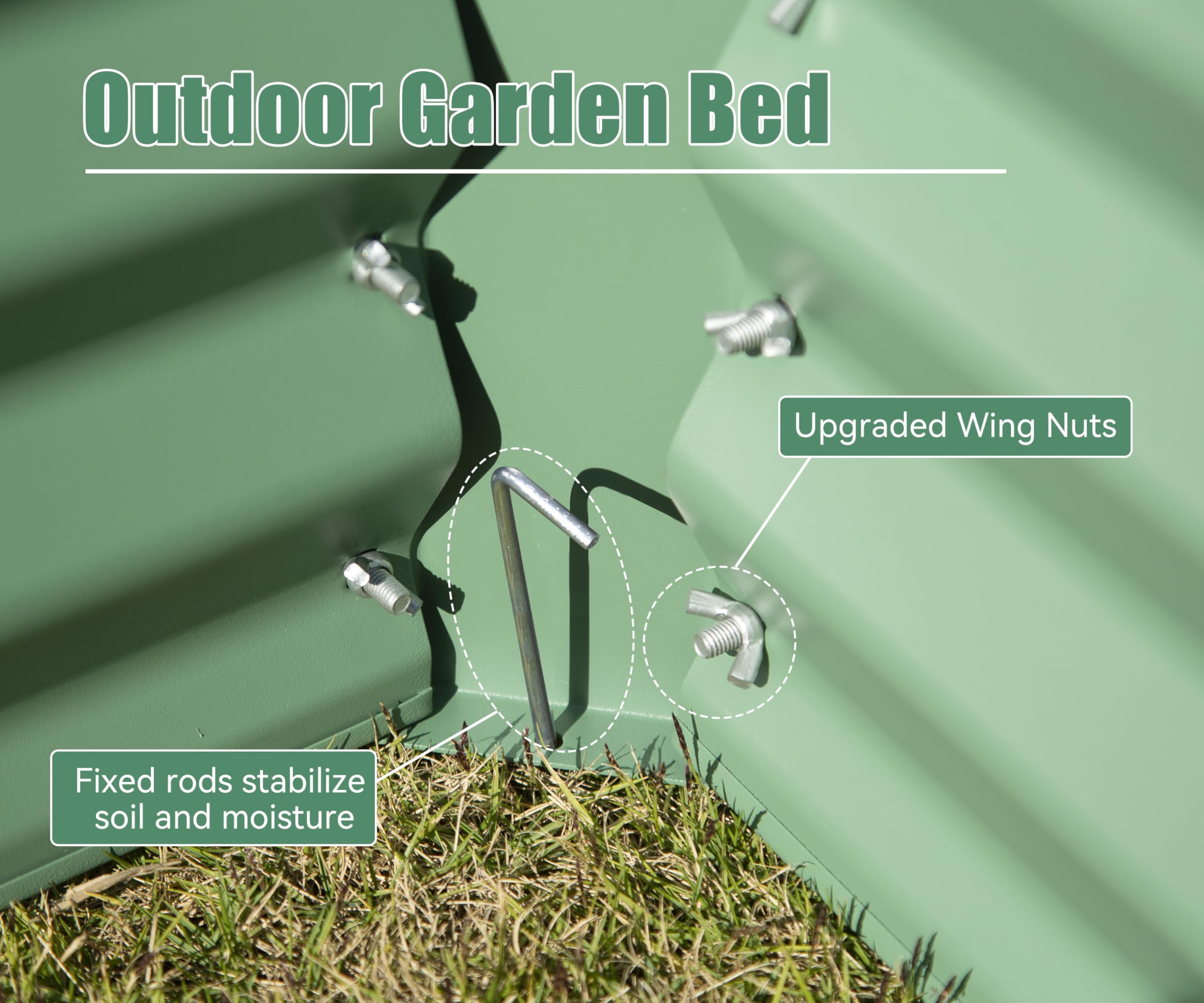 6x3x2ft Galvanized Raised Garden Bed, Outdoor Planter Garden Boxes Large Metal Planter Box for Gardening Vegetables Fruits Flowers, Silver/Green/Gray