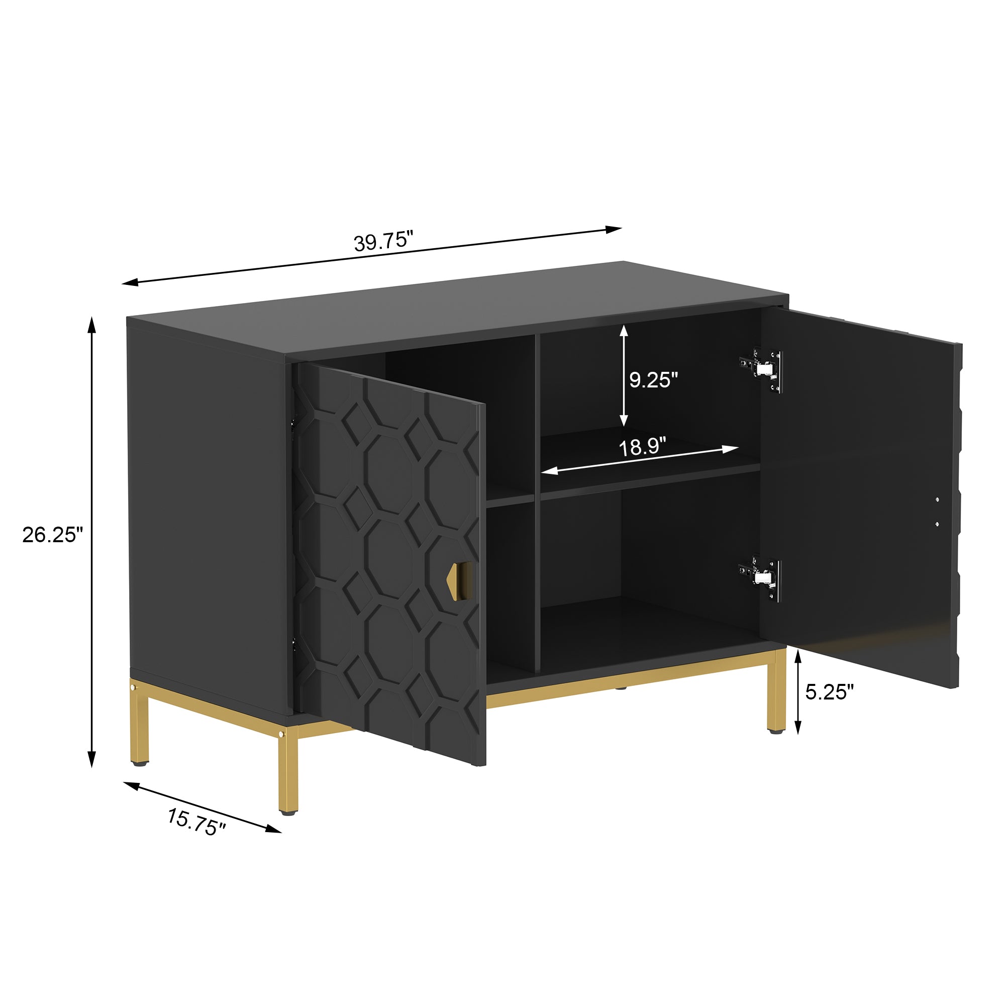 Clihome Freestanding 2-Door Storage Accent Cabinet Black/Blue/Gray/White