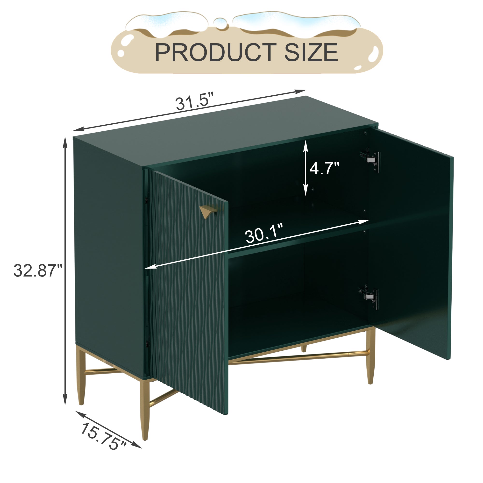 Boyel Living 32.8 in. H 2 Door White Locker Accent Storage Cabinet