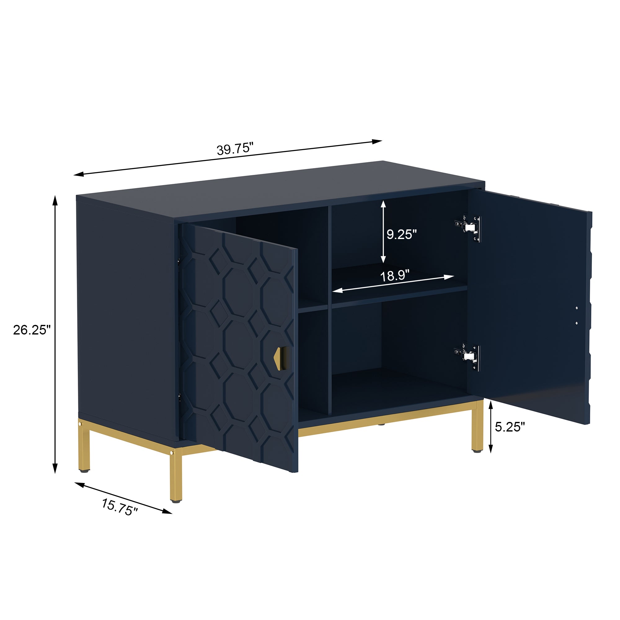 Clihome Freestanding 2-Door Storage Accent Cabinet Black/Blue/Gray/White