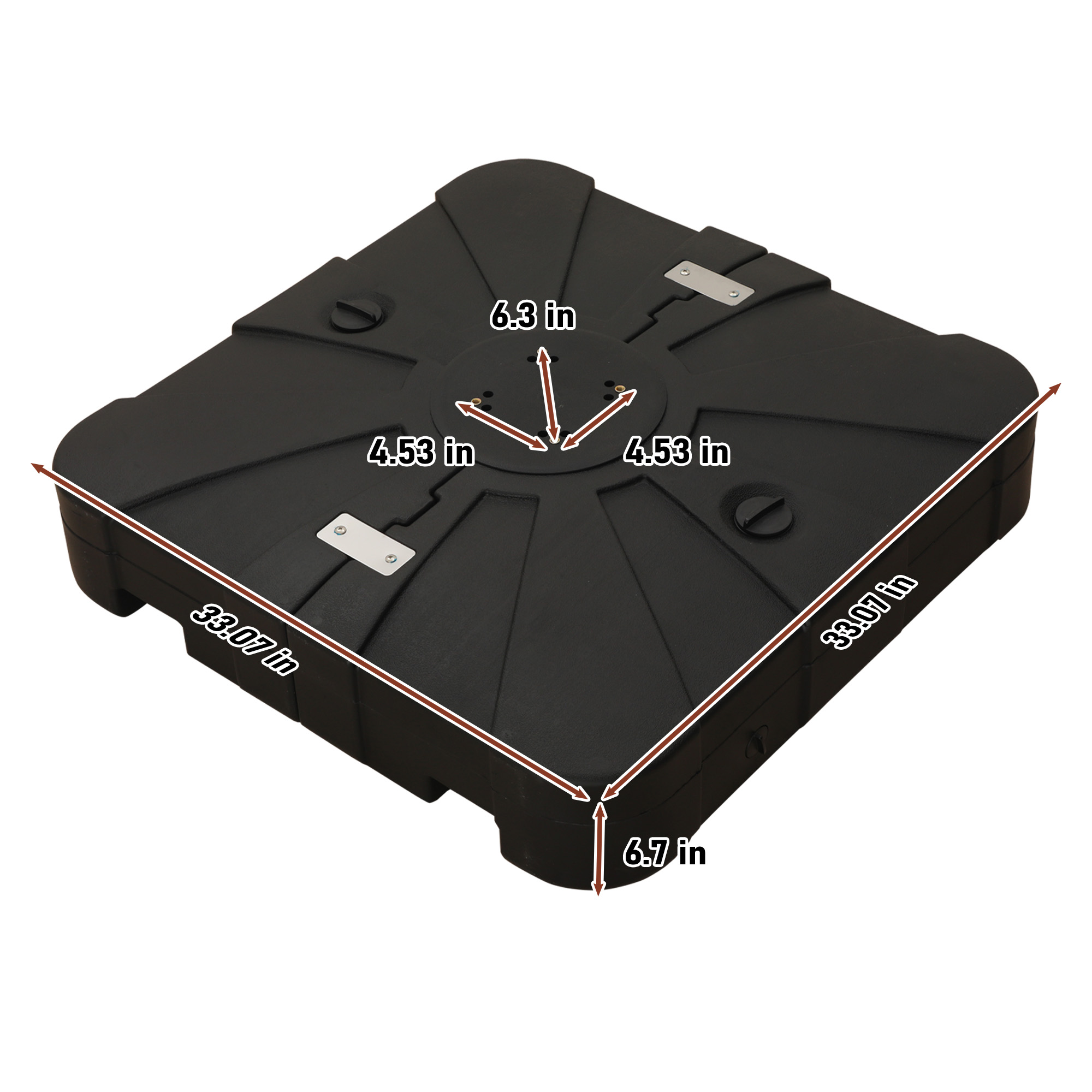 200 lbs when filling up water and sand Weather-Resistant HDPE Patio Umbrella Base Square Outdoor Umbrella Stand