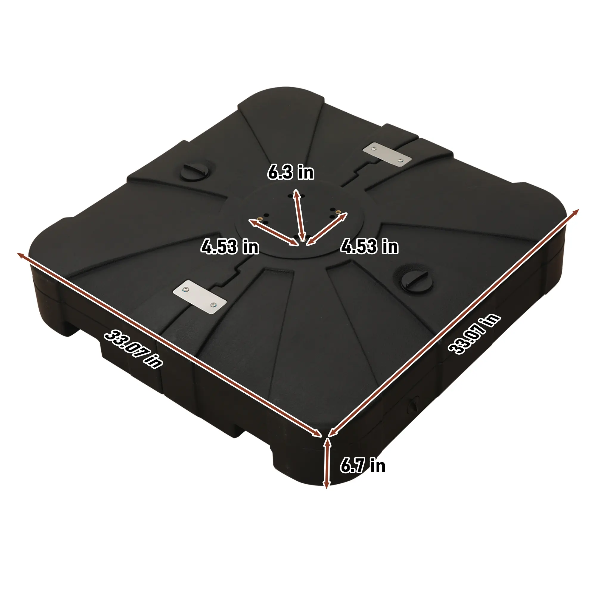 10-Ft Aluminum Patio Cantilever Umbrella with Base and Removable Light Strips