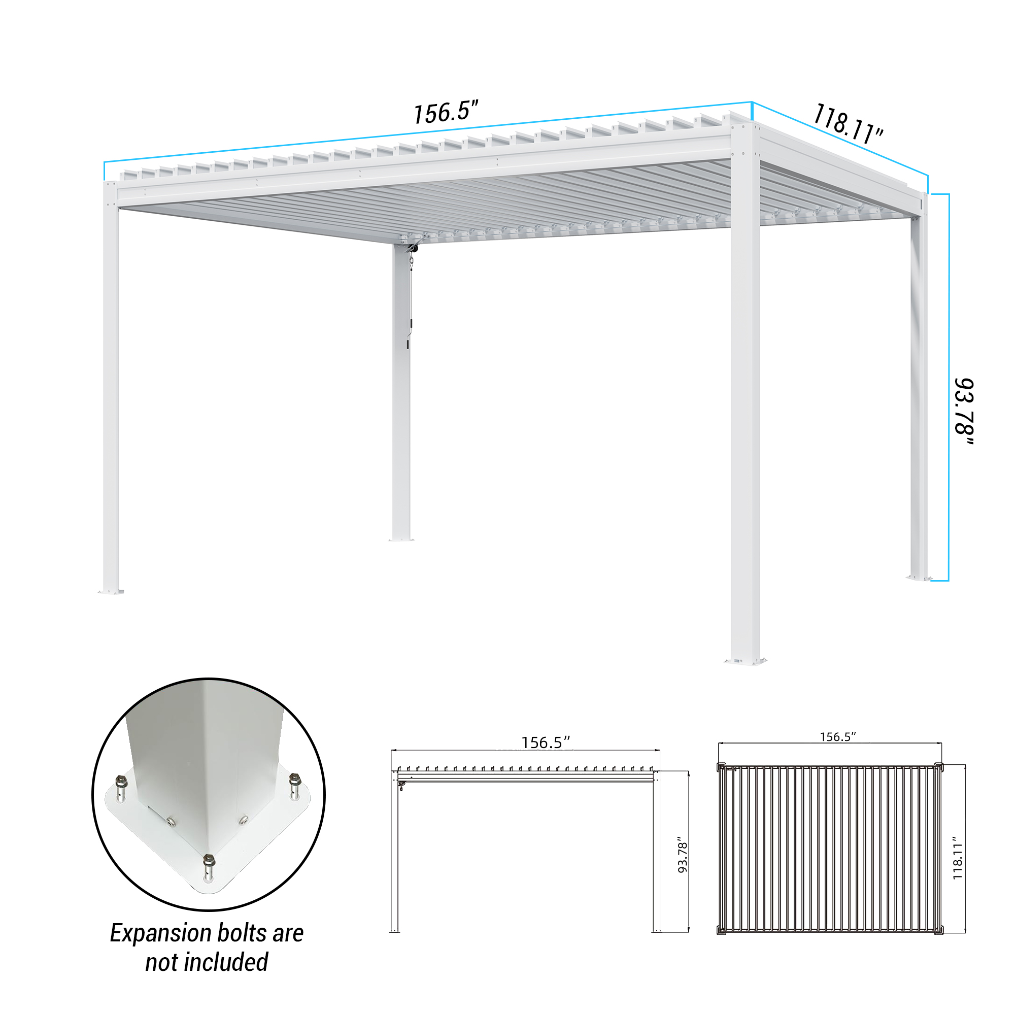 Louvered Pergola, Wood Grain Aluminum Pergola with Adjustable Roof, Wood Looking Aluminum Frame, Efficient Drainage System, Outdoor Pergola for Patio, Deck, Garden