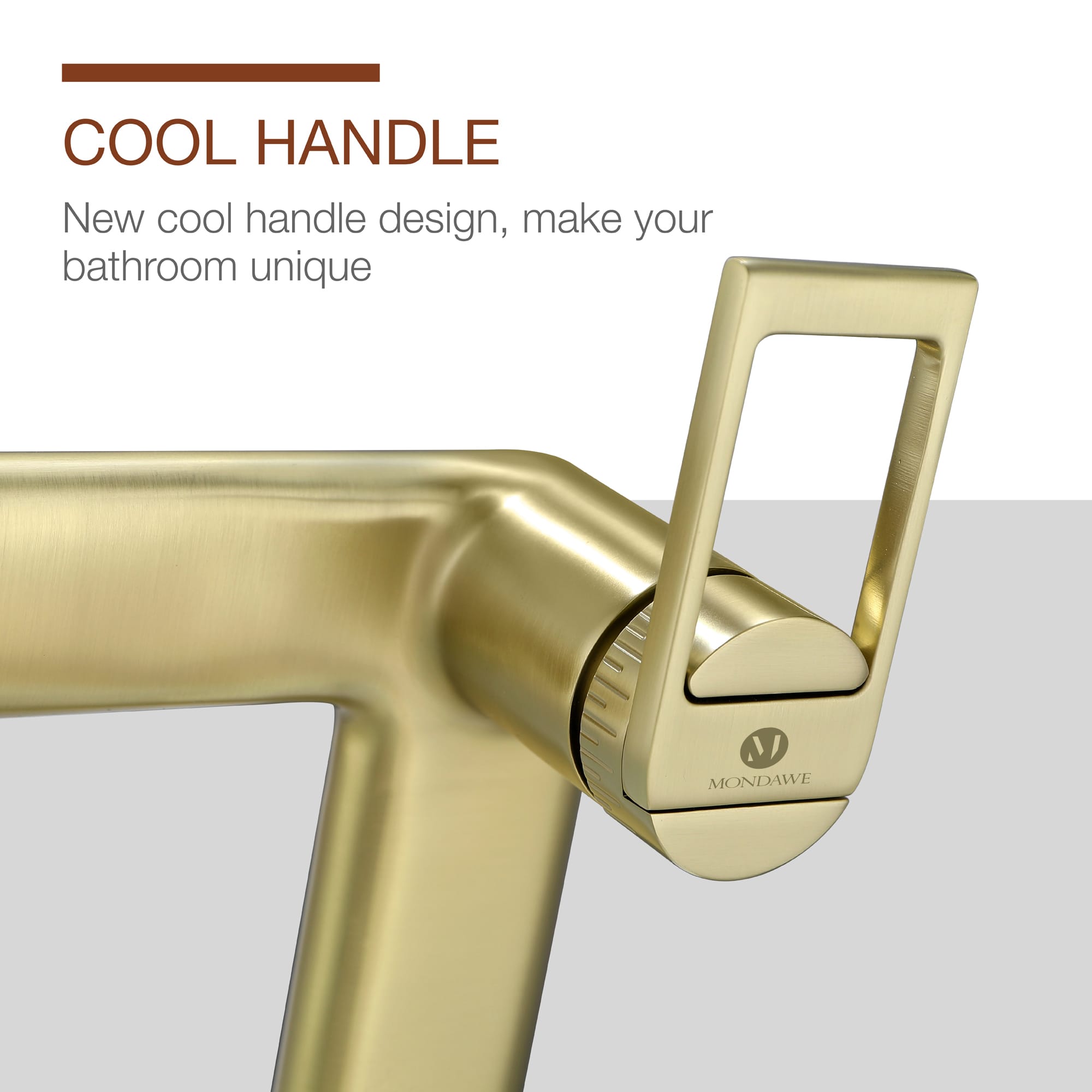 Mondawe Modern Design Single Hole Bathroom Faucet(Black/Gray/Gold)-Mondawe