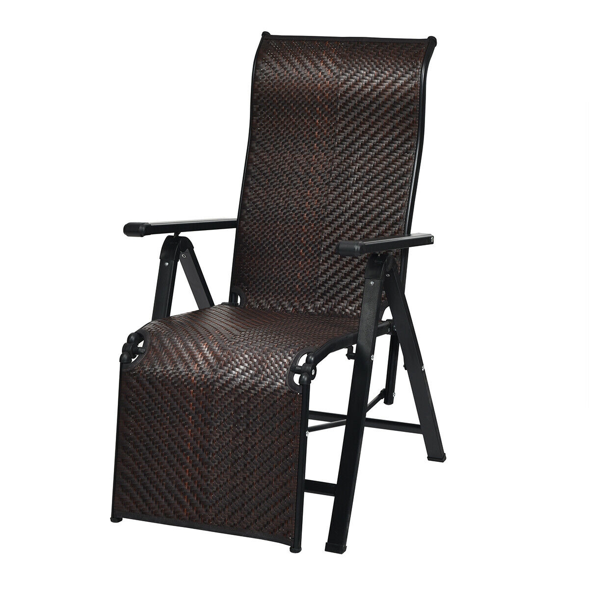Mondawe 2Pcs Patio Rattan Folding Lounge Chair-Mondawe