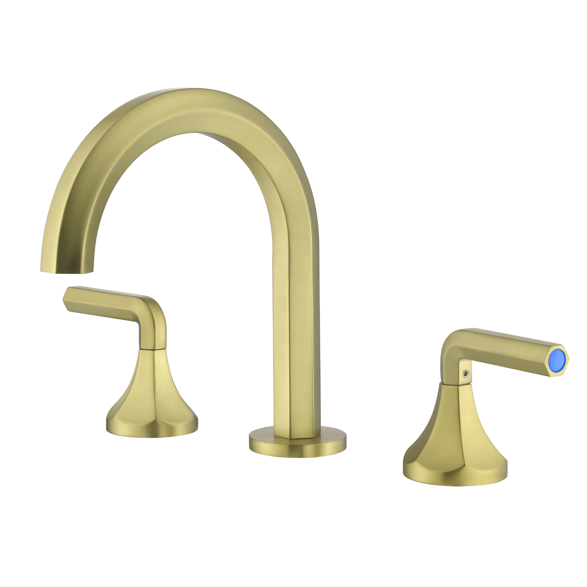 Hexagon 8 In Widespread Double-Handle Brass 3-Hole Widespread Bathroom Sink Faucet Bath Faucets-Mondawe