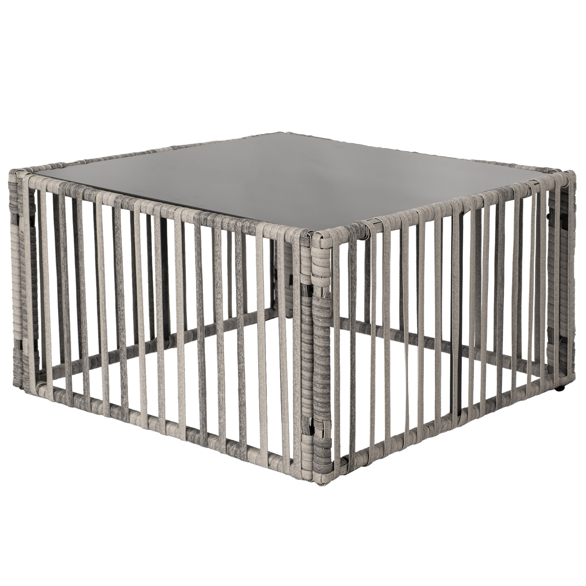 7-Piece Outdoor Patio Furniture Set – PE Rattan Sectional Sofa with Cushions & Coffee Table, All-Weather Wicker, Removable Covers，Gray/Blue/Brown