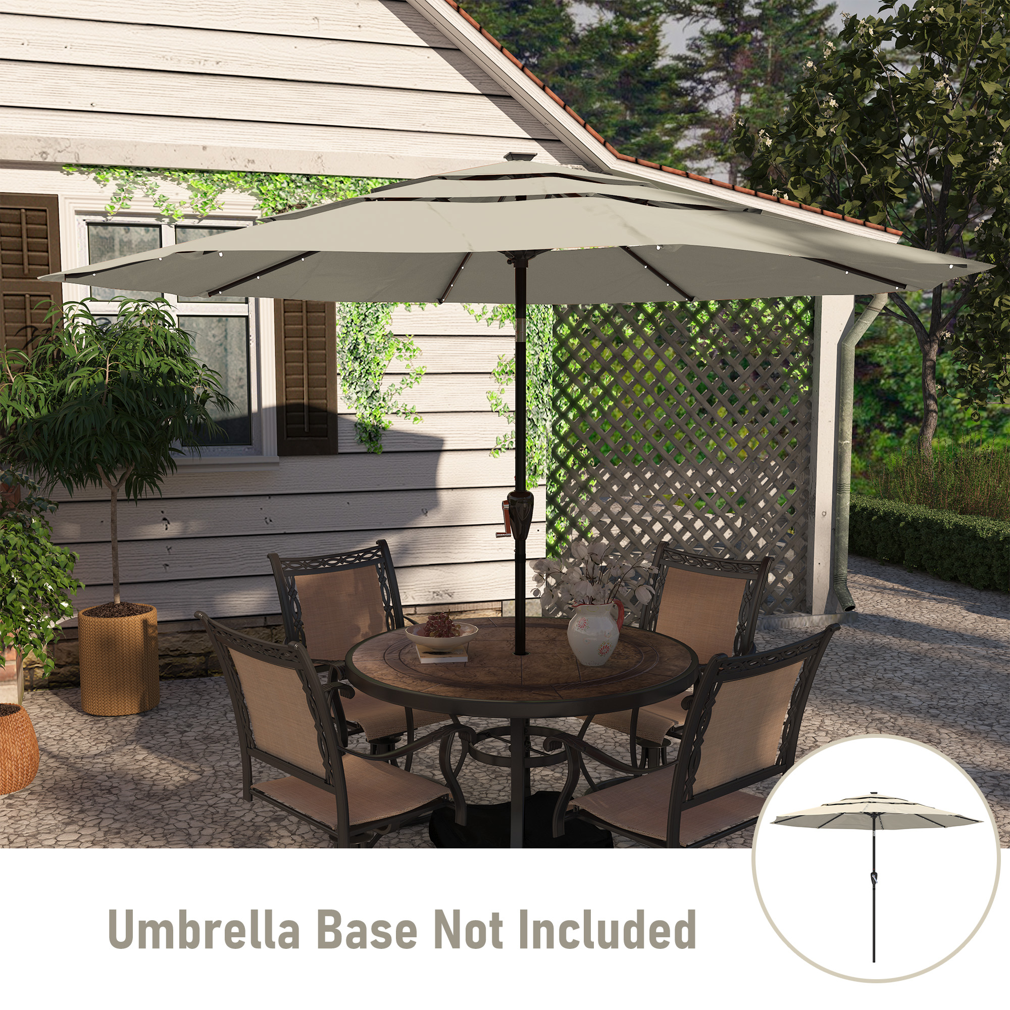 Mondawe 11-Ft Market Patio Umbrella with LED-Mondawe