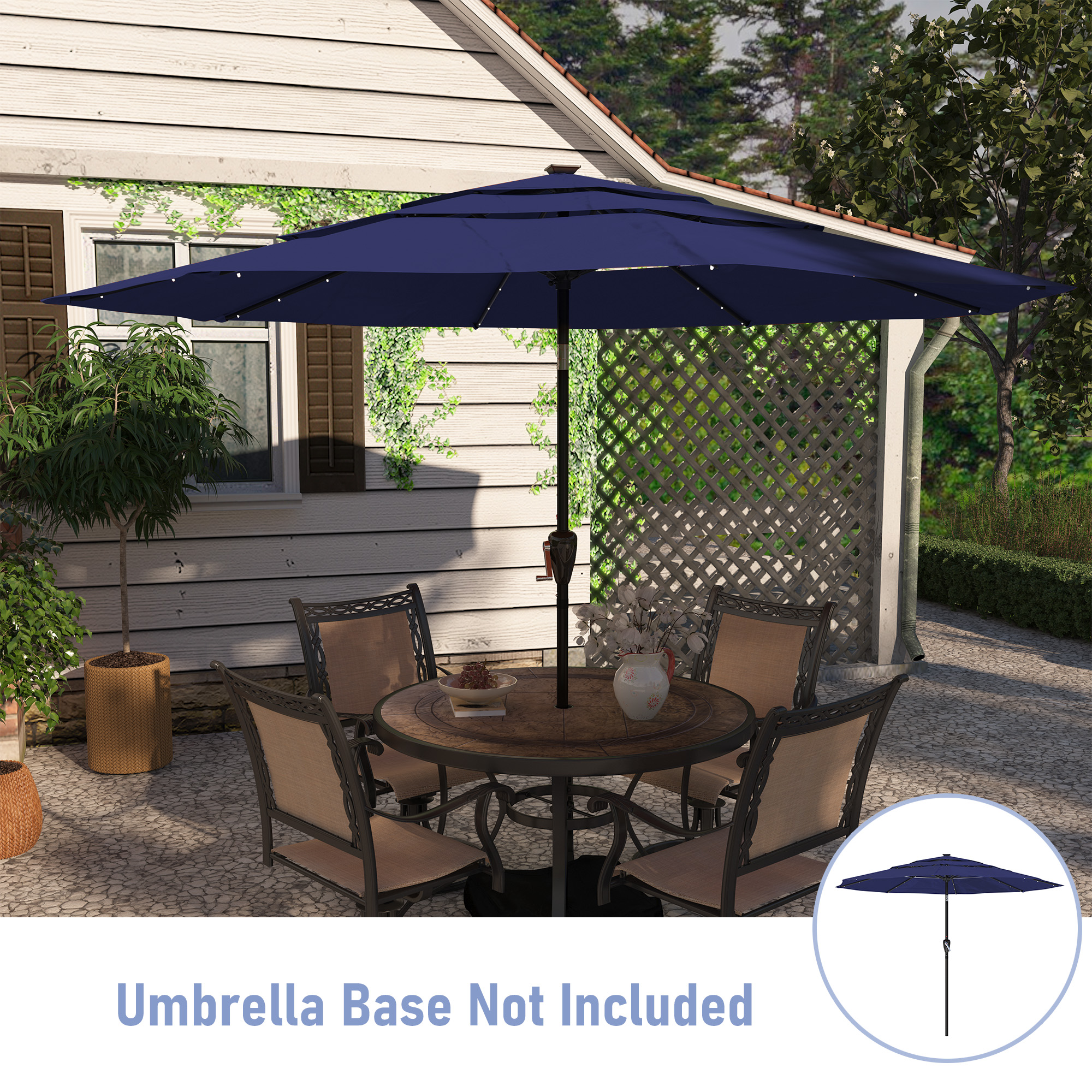 Mondawe 11-Ft Market Patio Umbrella with LED-Mondawe