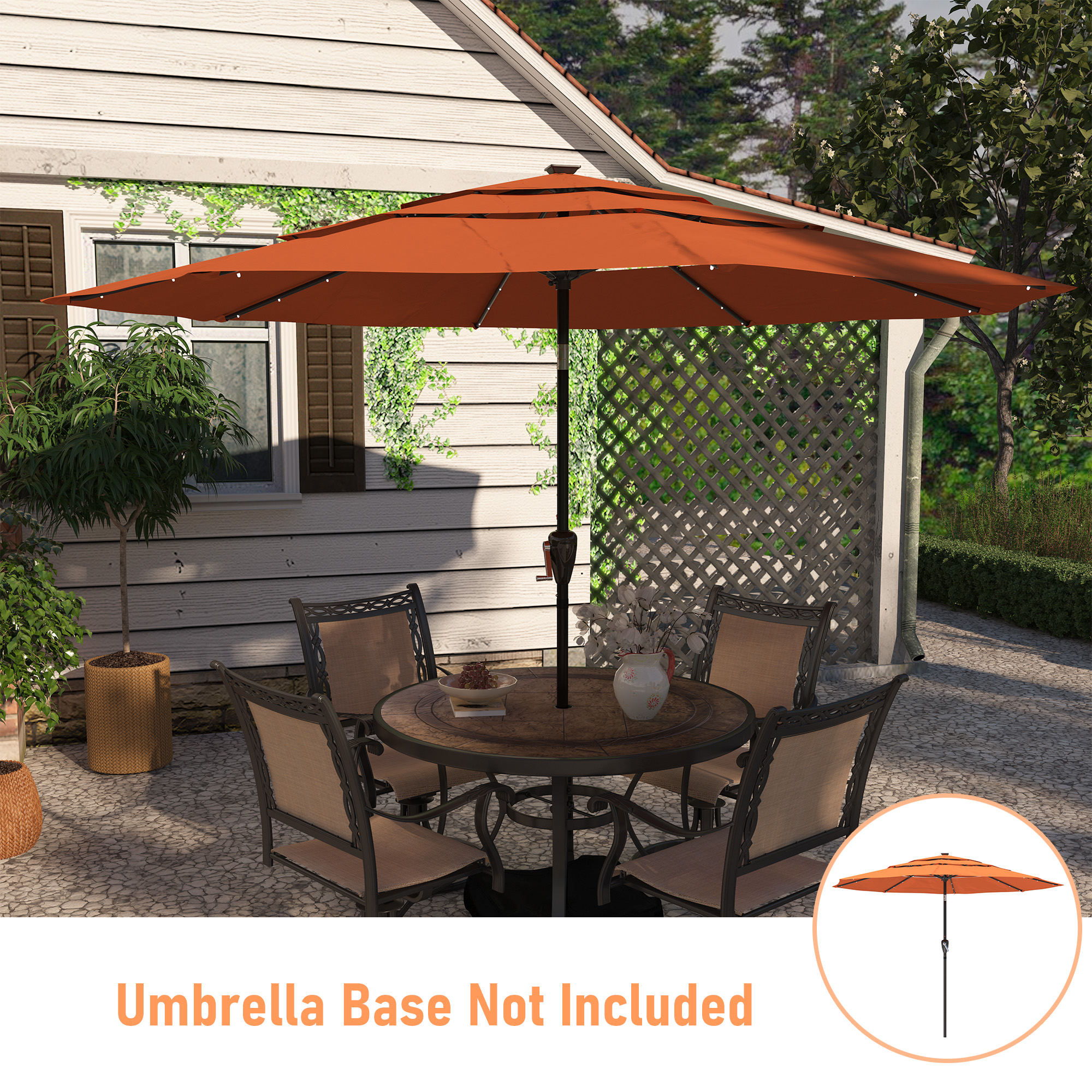 Mondawe 11-Ft Market Patio Umbrella with LED-Mondawe