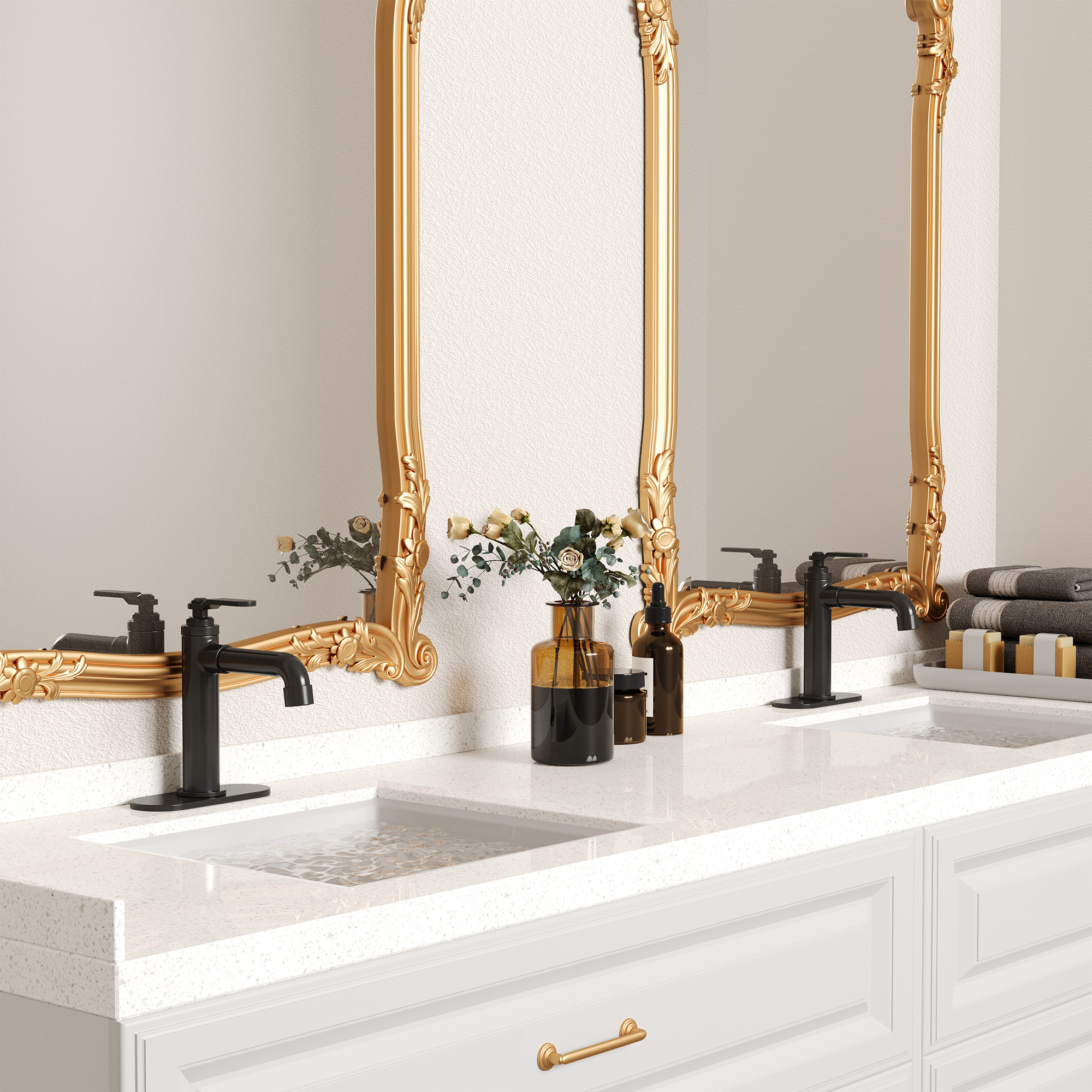 1.2 GPM Single Handle Single Hole Vessel Bathroom Faucet with Deckplate and Pop-Up Drain Kit in Matte Black