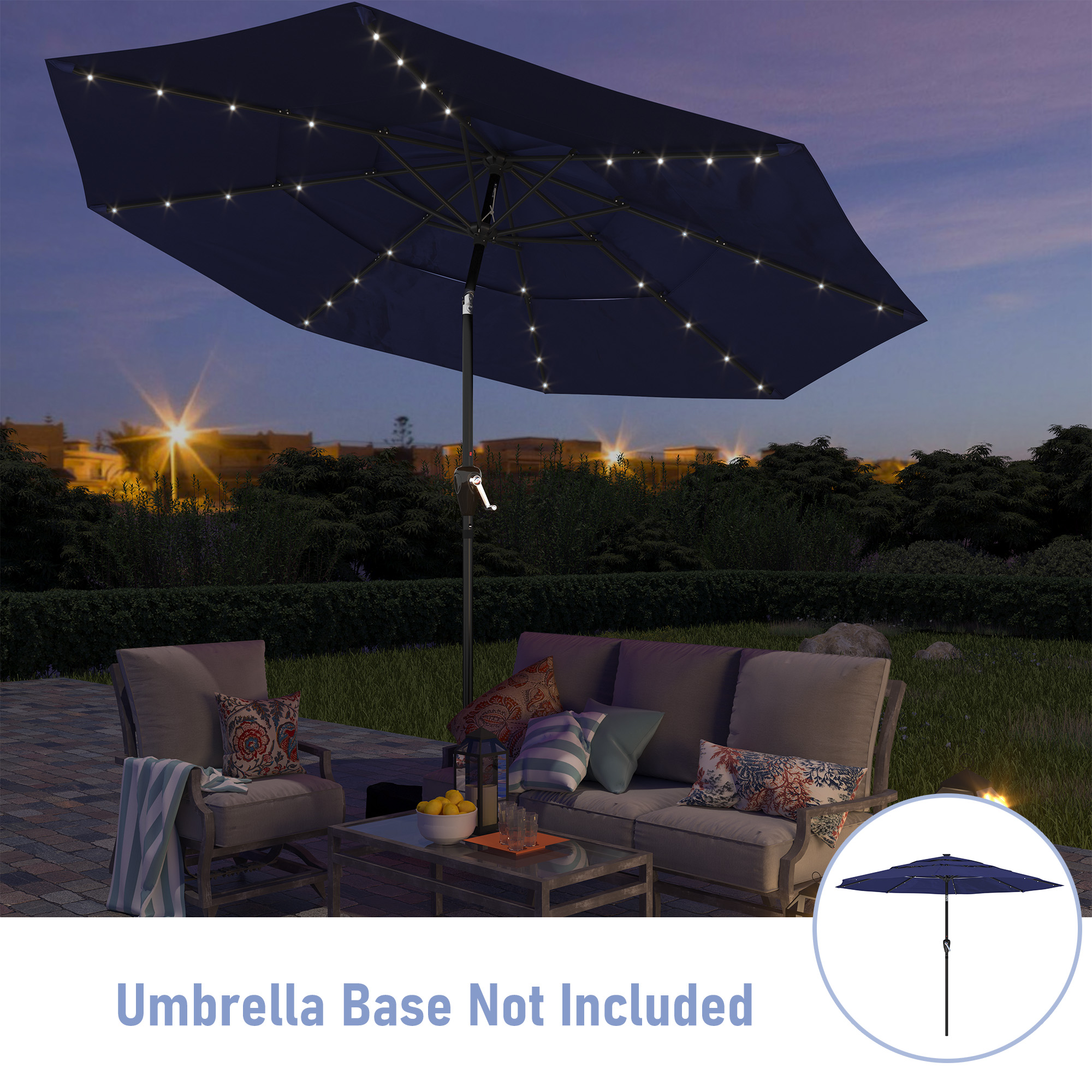 Mondawe 11-Ft Market Patio Umbrella with LED-Mondawe