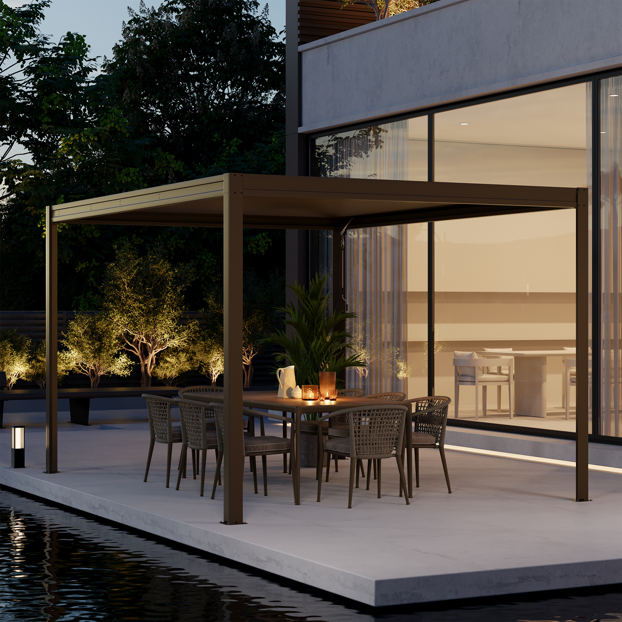 Louvered Pergola 10X13FT, Aluminum Pergola with Adjustable Roof, Aluminum Frame, Efficient Drainage System, Outdoor Pergola for Patio, Deck, Garden