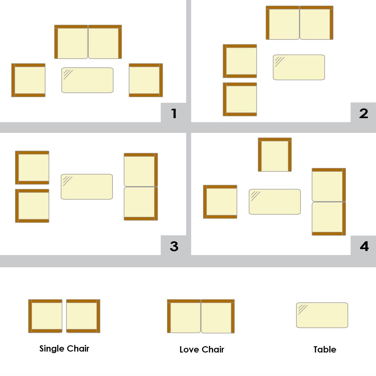 Mondawe 4 Pcs Patio Rattan Cushioned Sofa Furniture Set with Tempered Glass Coffee Table-Turquoise-Mondawe