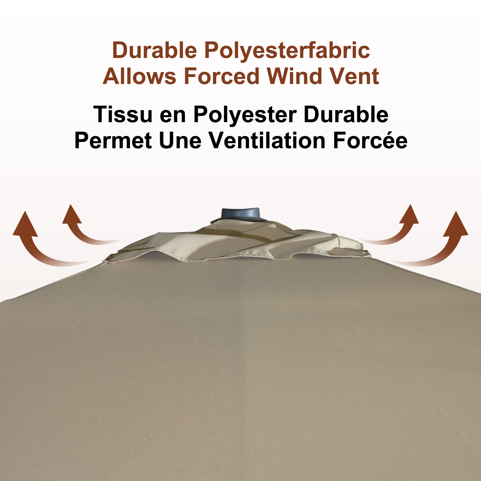 Square Aluminum Cantilever Patio Umbrella with 90° Tilt, LED & Bluetooth Mood Light, and Base Included