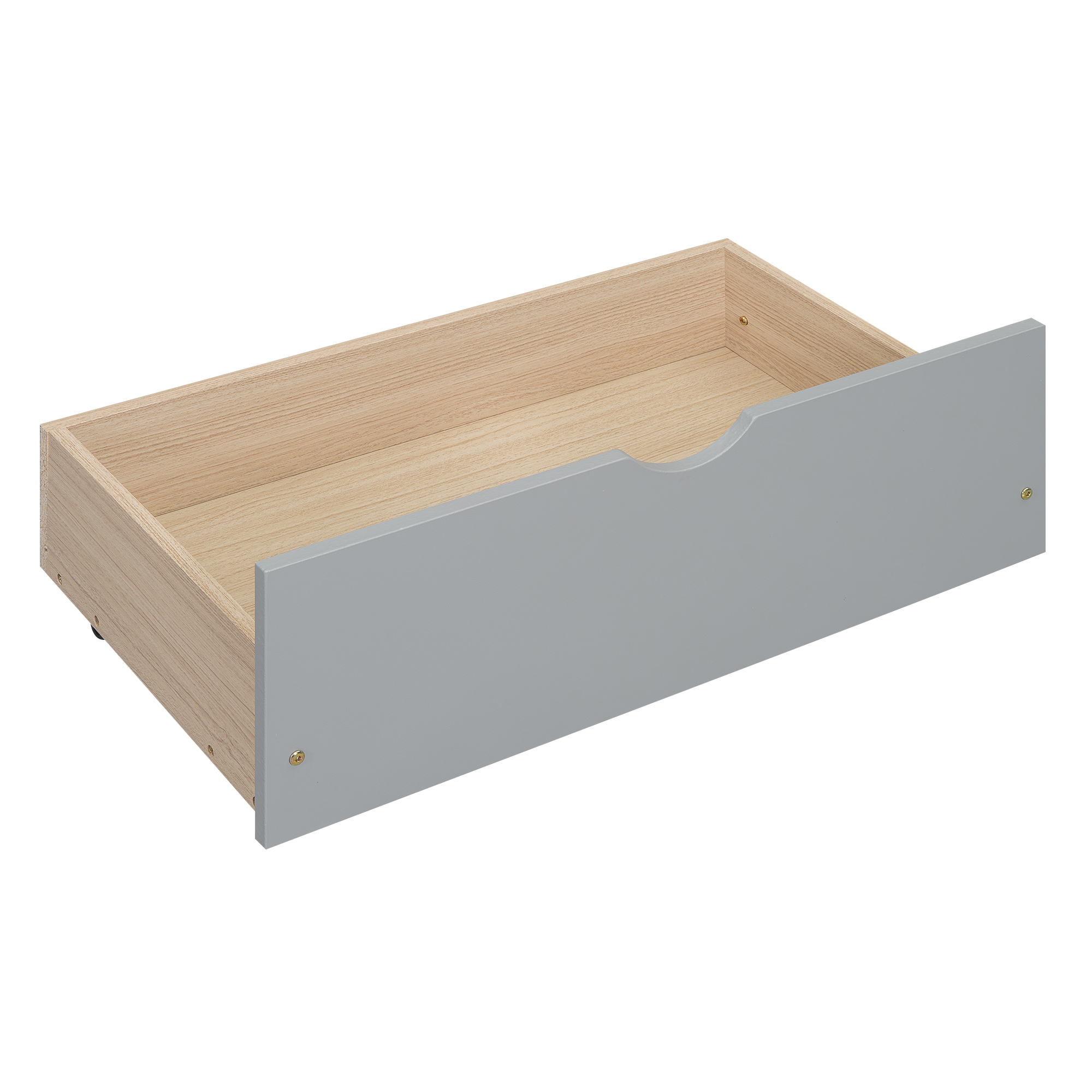 Full/Queen Size Platform Bed with Storage Headboard and 2 Drawers, Gray/White