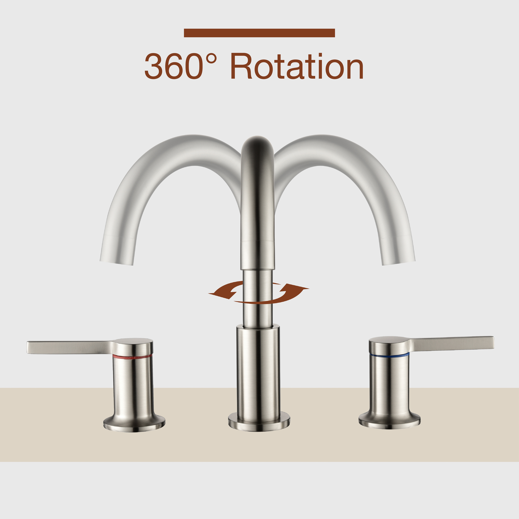 Mondawe Double Handle 8 Inch Brass 3 Hole Widespread Bathroom Sink Faucet in Black/Gold/Nickel-Mondawe