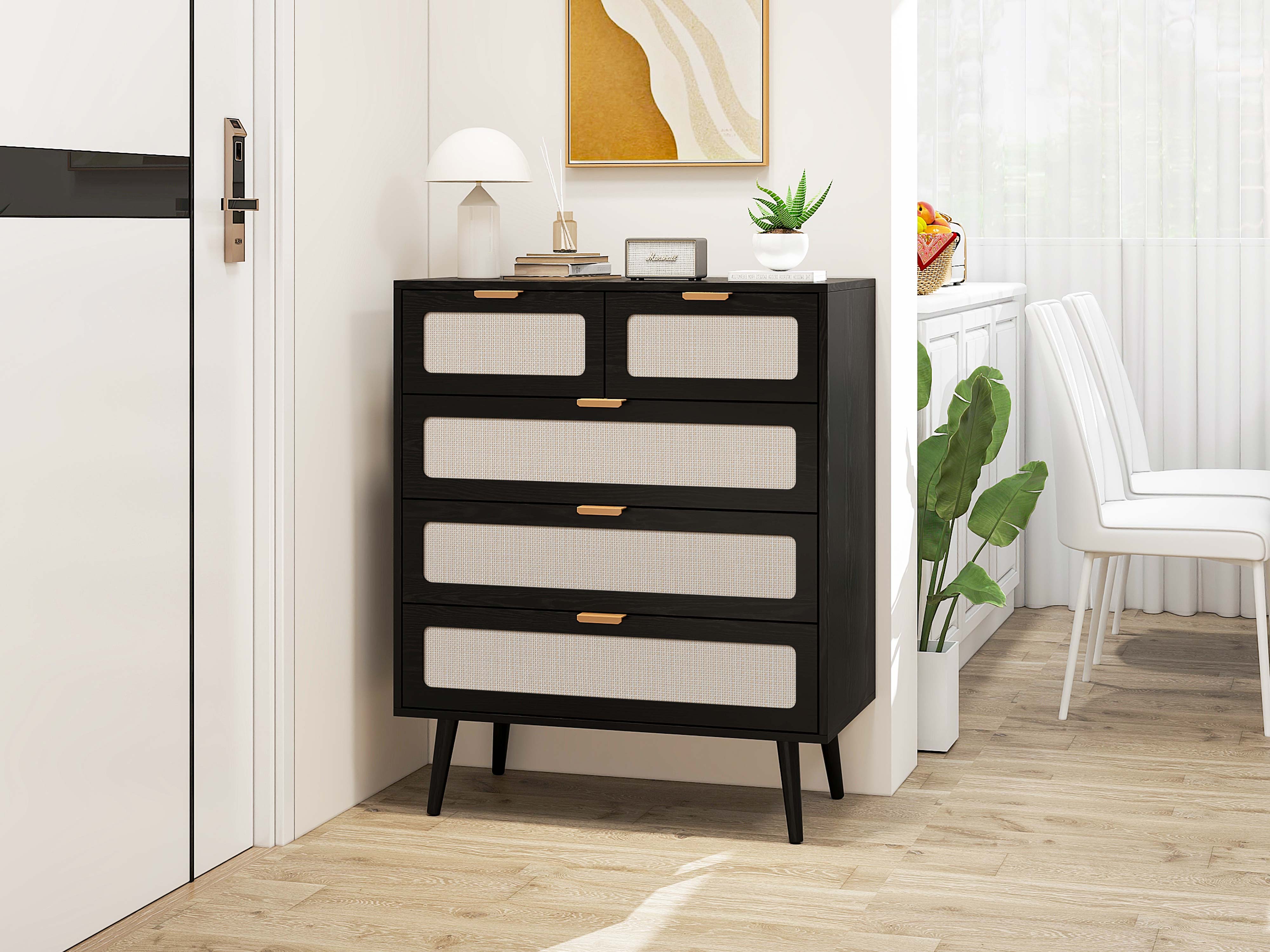 5 Drawer Cabinet, Accent Storage Cabinet, Suitable for Living Room, Bedroom, Dining Room, Study  WL Item Code: W688