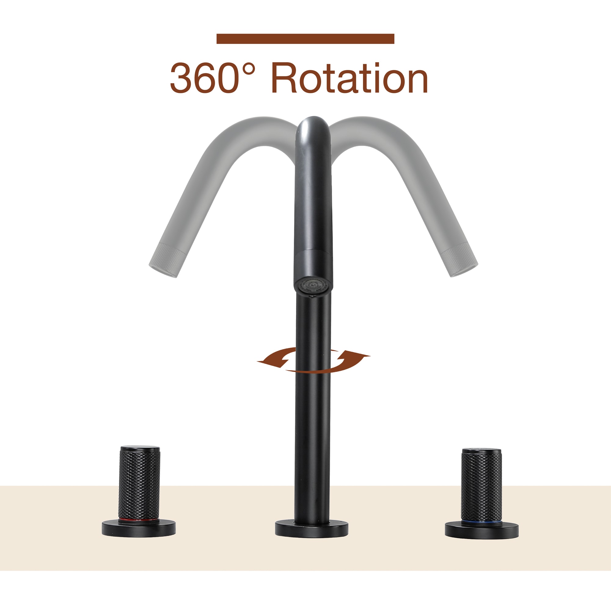 Mondawe Double Handle 8-Inch Center Wide-Spread Bathroom Faucet（Black/Gold/Nickel�?Mondawe