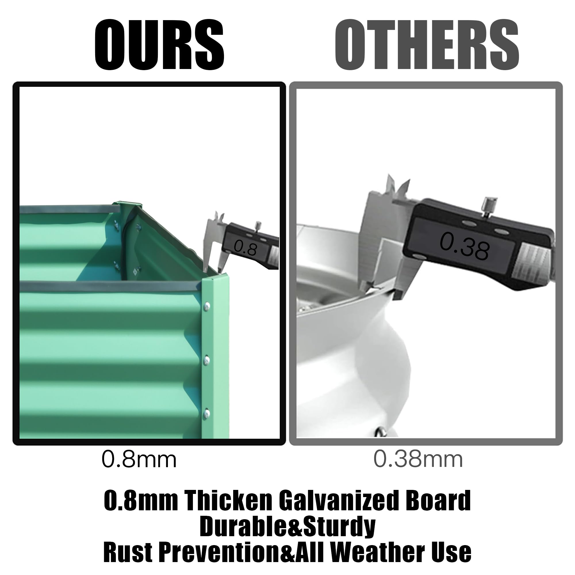 8x4x1.5 ft Galvanized Raised Garden Bed, Outdoor Planter Garden Boxes Large Metal Planter Box for Gardening Vegetables Fruits Flowers, Silver/Green/Gray