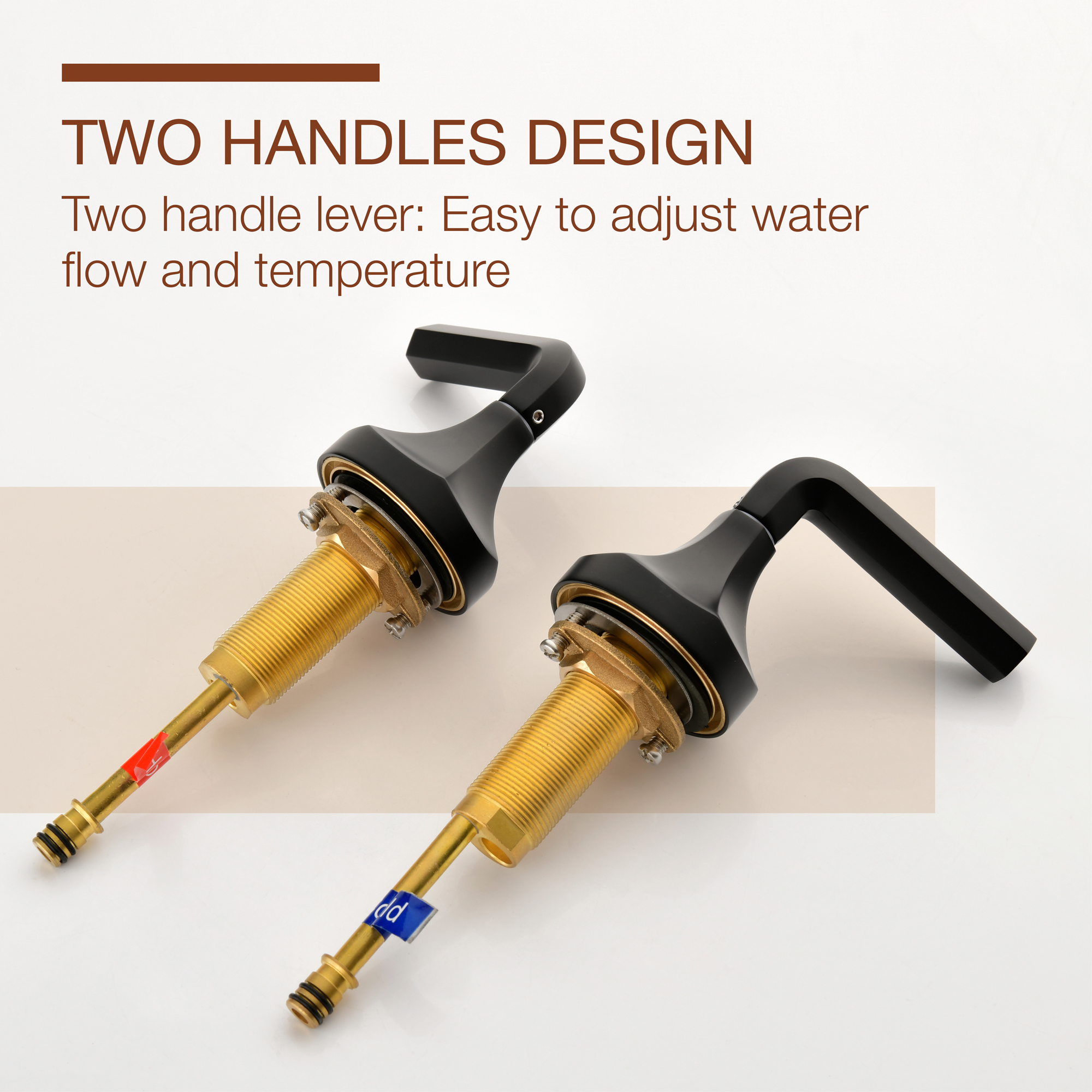 Hexagon 8 In Widespread Double-Handle Brass 3-Hole Widespread Bathroom Sink Faucet Bath Faucets-Mondawe