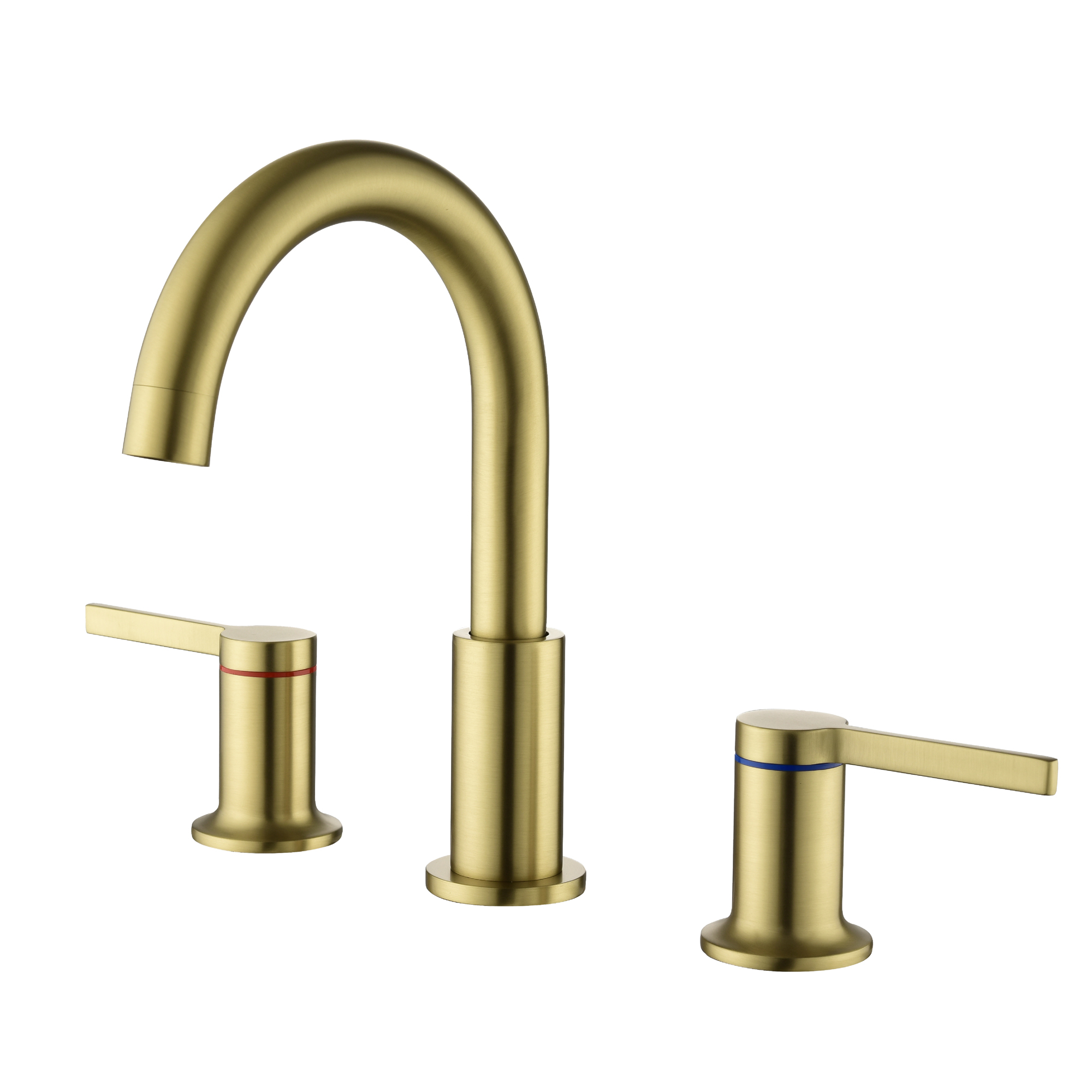 Mondawe Double Handle 8 Inch Brass 3 Hole Widespread Bathroom Sink Faucet in Black/Gold/Nickel-Mondawe