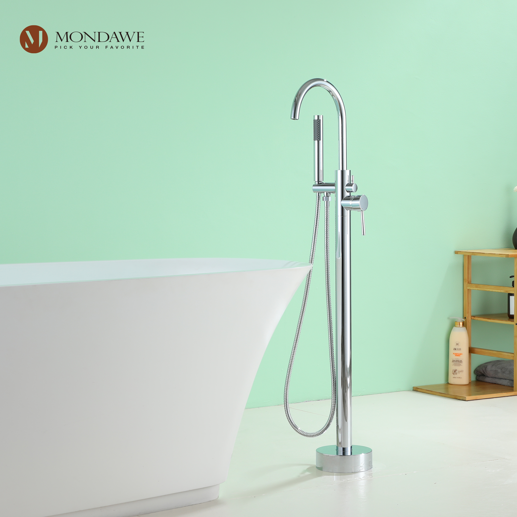 Mondawe Chrome Freestanding Bathtub Faucet-Mondawe