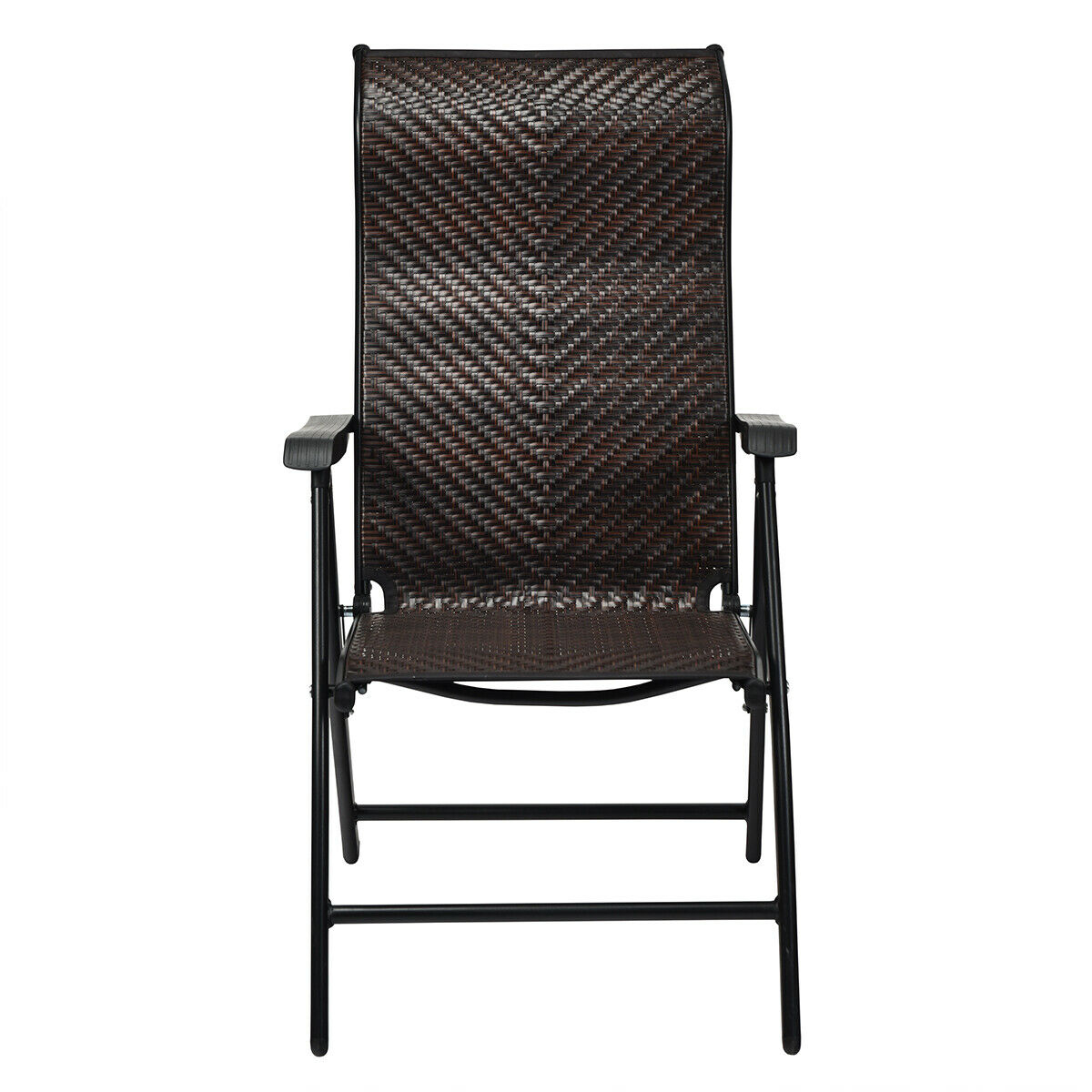 Mondawe Patio Rattan Folding Chair with Armrest-Mondawe